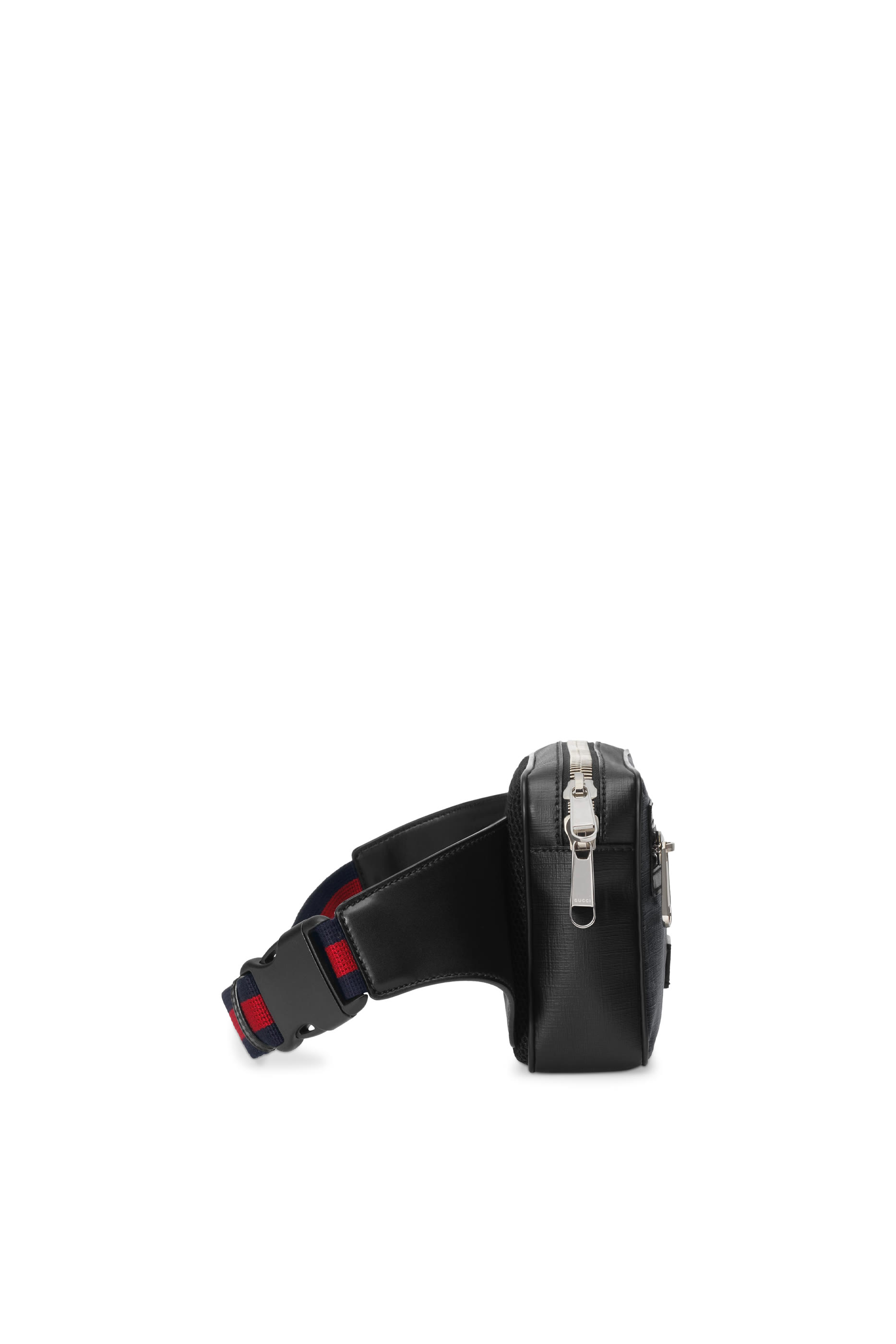 حقيبة خصر سوبريم سوداء بنقشة حرفي شعار الماركة