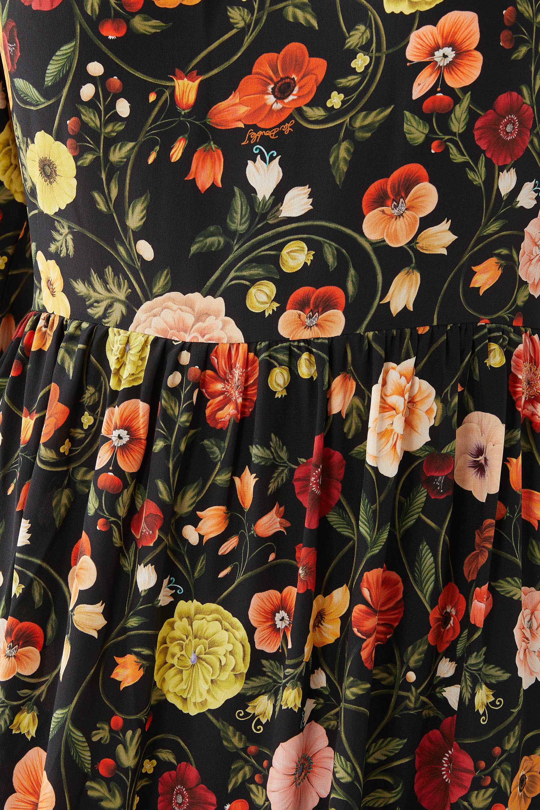 فستان فيسكونتي بوتيتشيلي كريب صيني