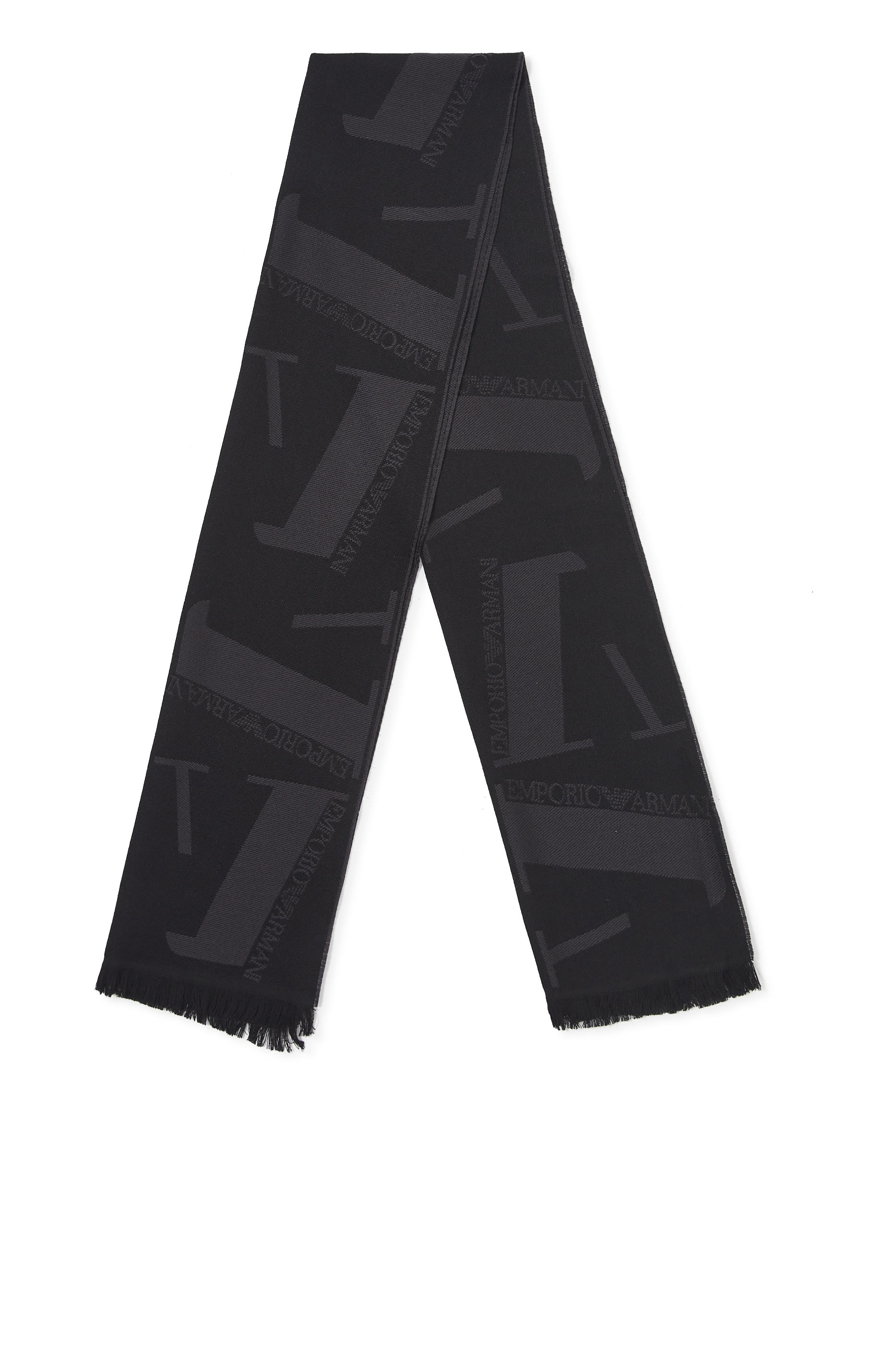 وشاح صوف بنقشة شعار الماركة بحجم كبير