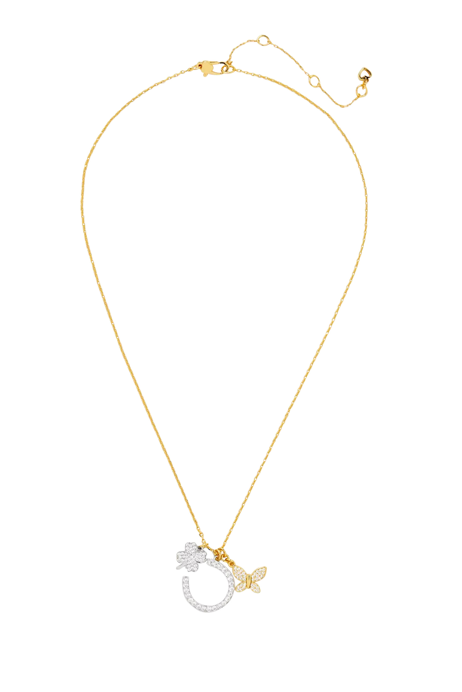 قلادة بدلاية بحلي الحظ مرصعة بأحجار زركونيا مكعبة معدن مطلي