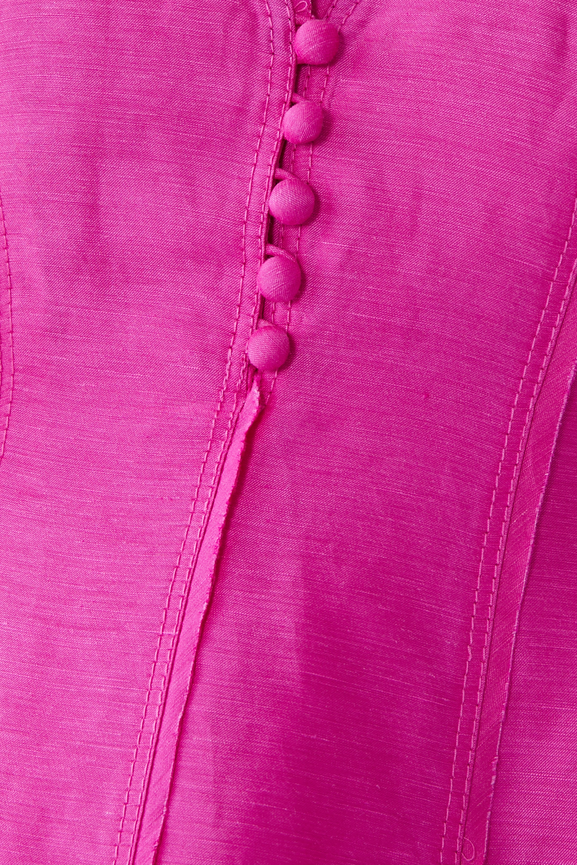 فستان داسك متوسط الطول بأكمام منفوخة