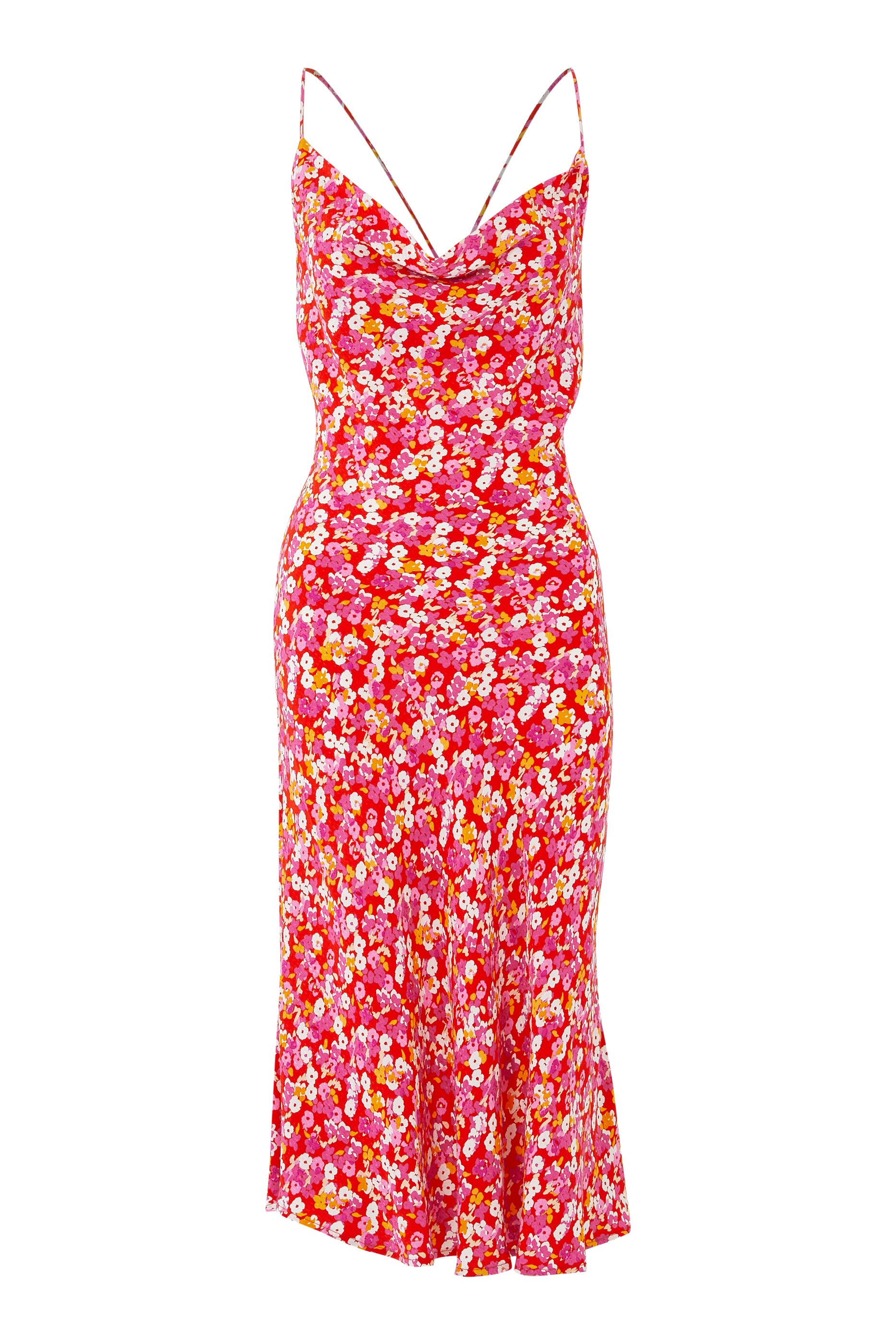 فستان رينا أولجا متوسط الطول بحمالات جاكار