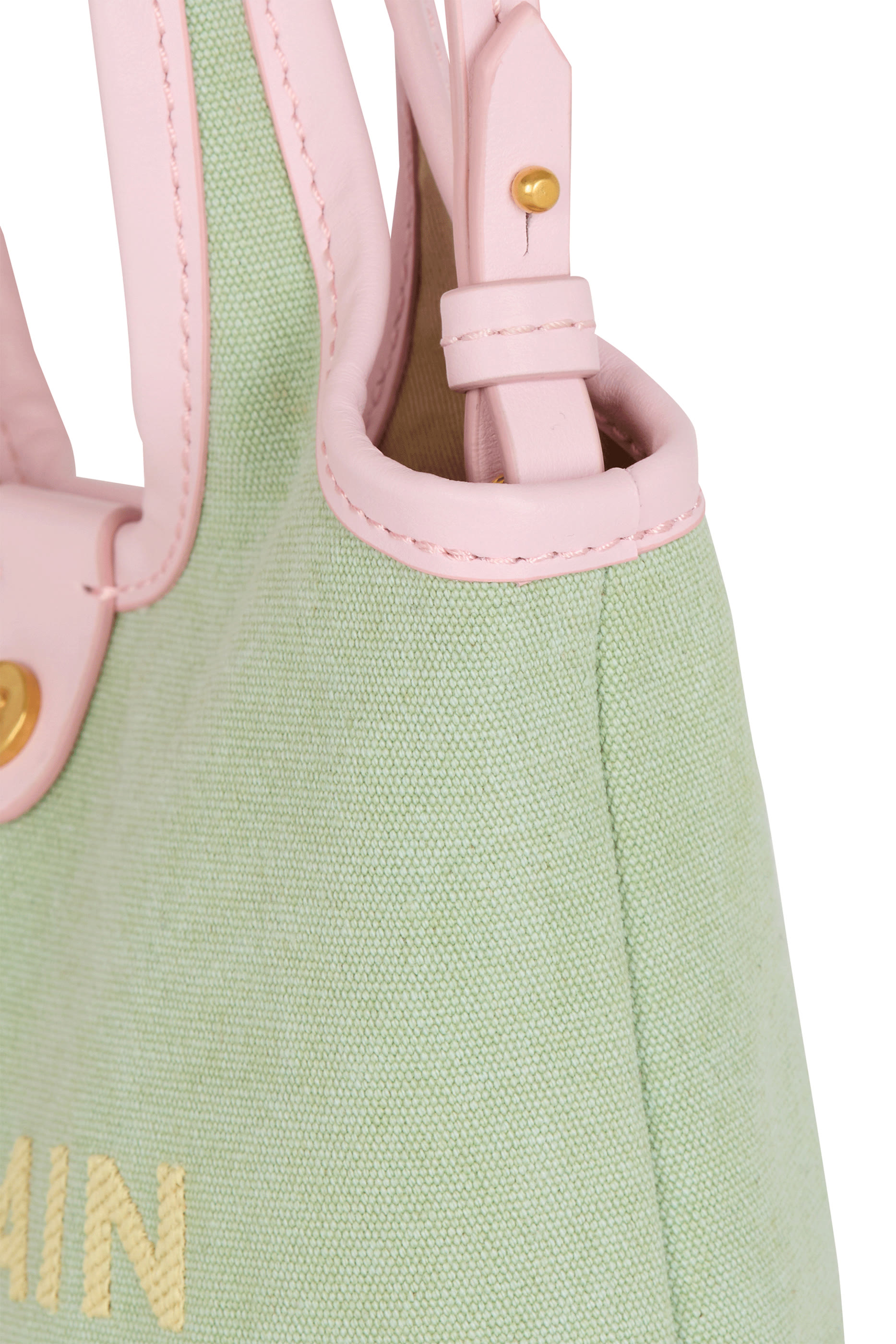 حقيبة يد بي ارمي صغيرة قماش قنب وجلد