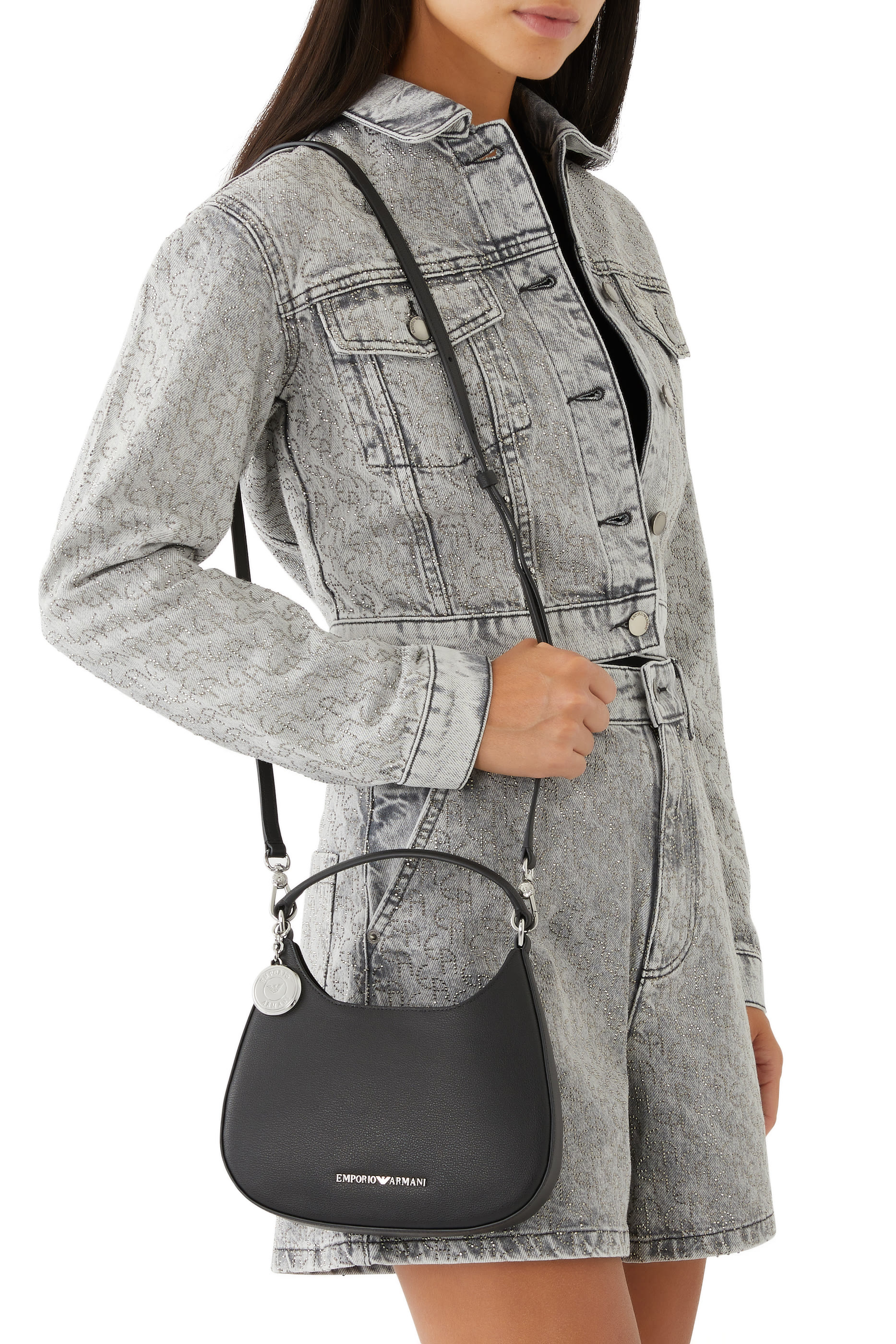 حقيبة هوبو ايه اس في جلد بارز الملمس معاد تدويره