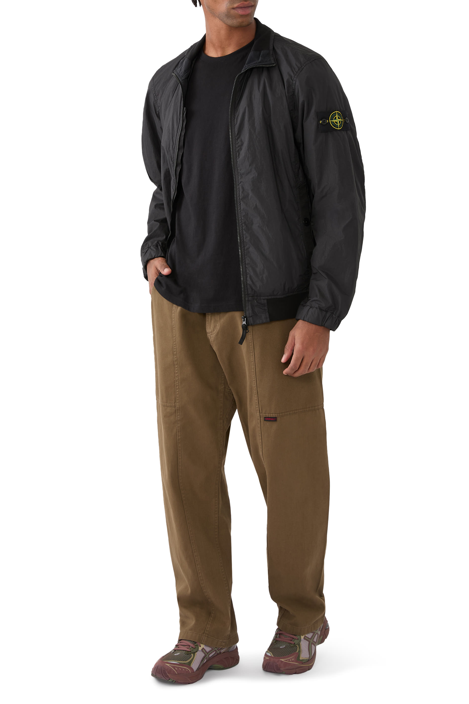 جاكيت آر-أن واي قماش مجعد مضلع