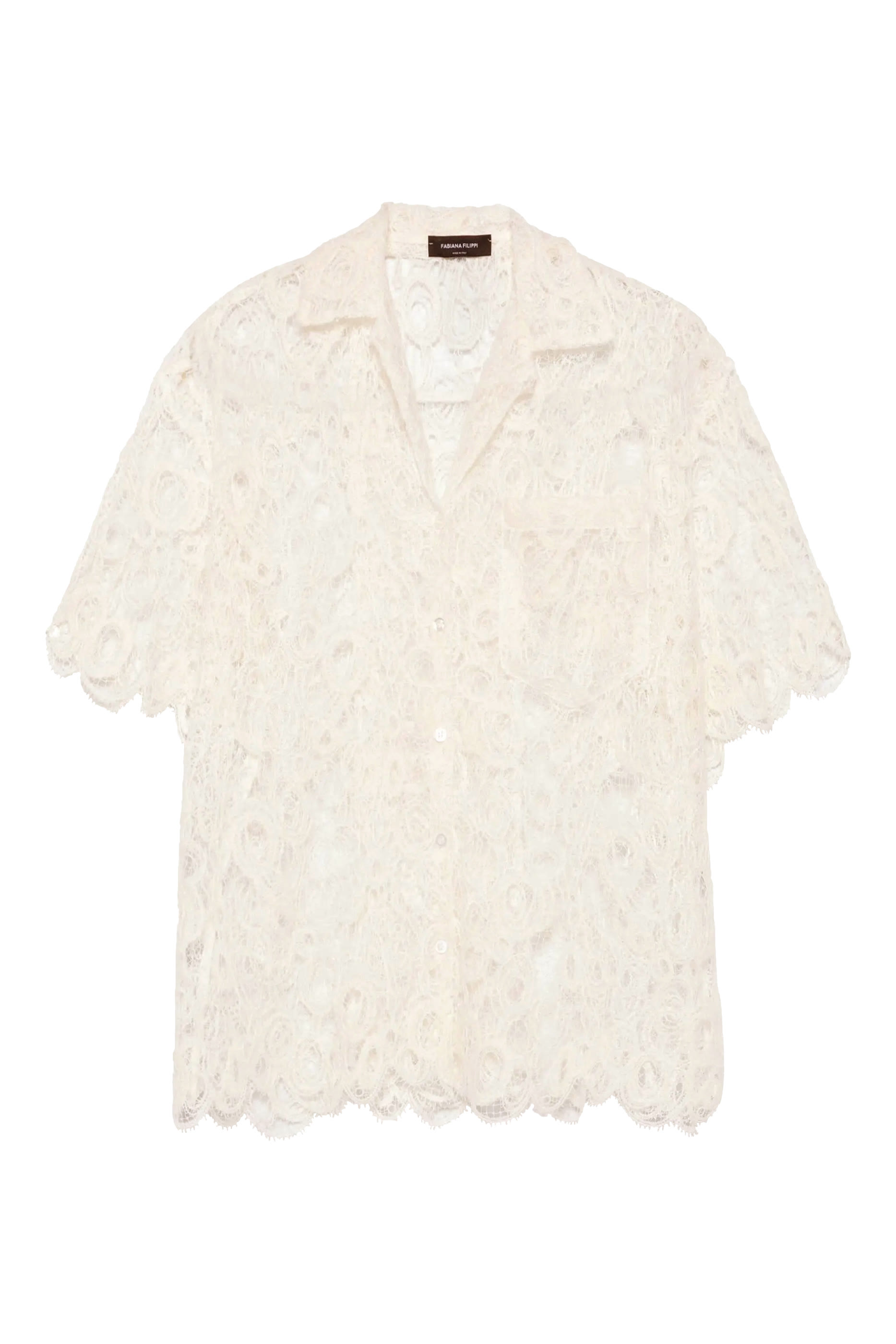 قميص بحافة صدفية دانتيل