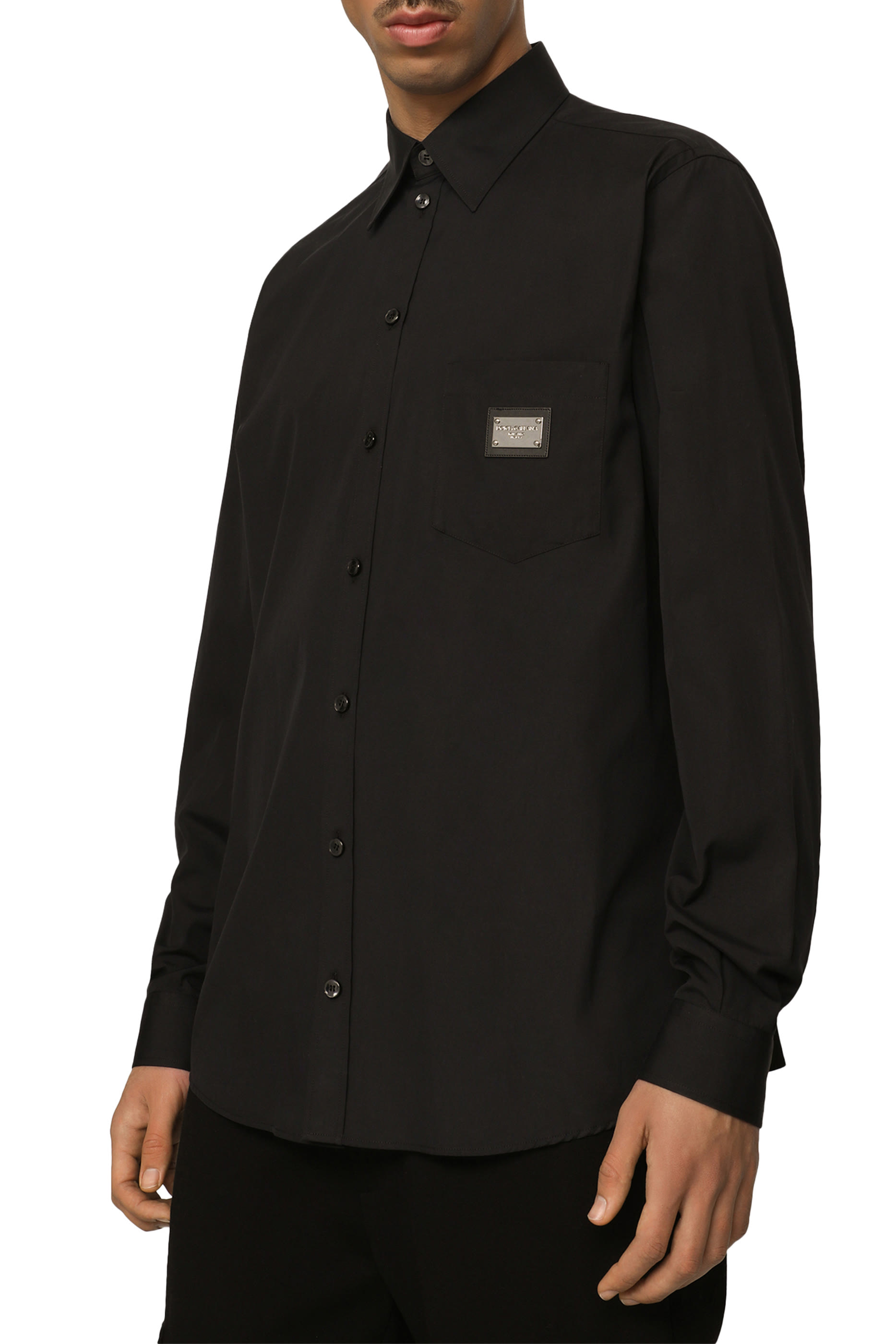 قميص برقعة شعار الماركة قطن