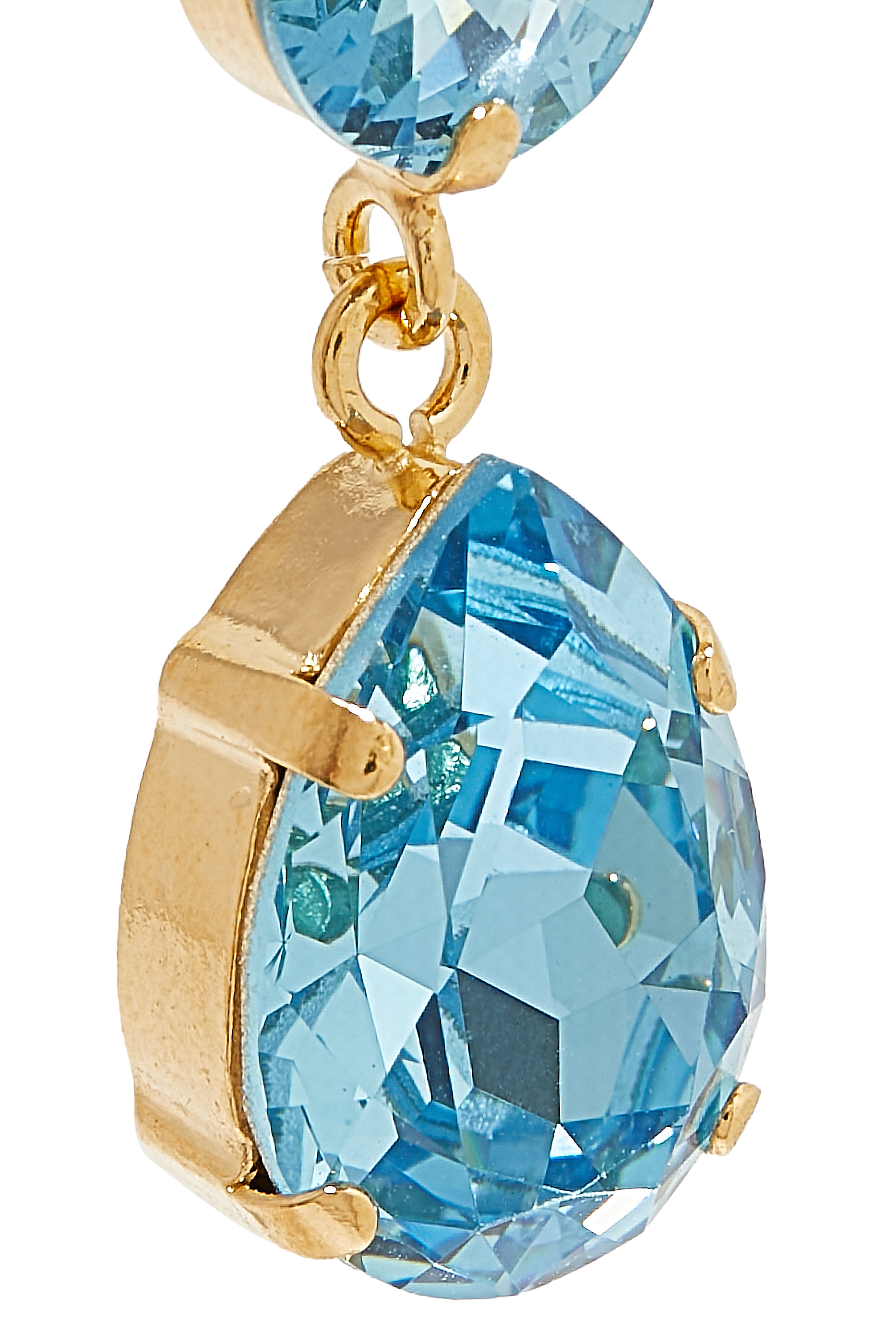 أقراط متدلية كلاسيكية مرصعة بالكريستال روديوم مطلي بذهب عيار 18