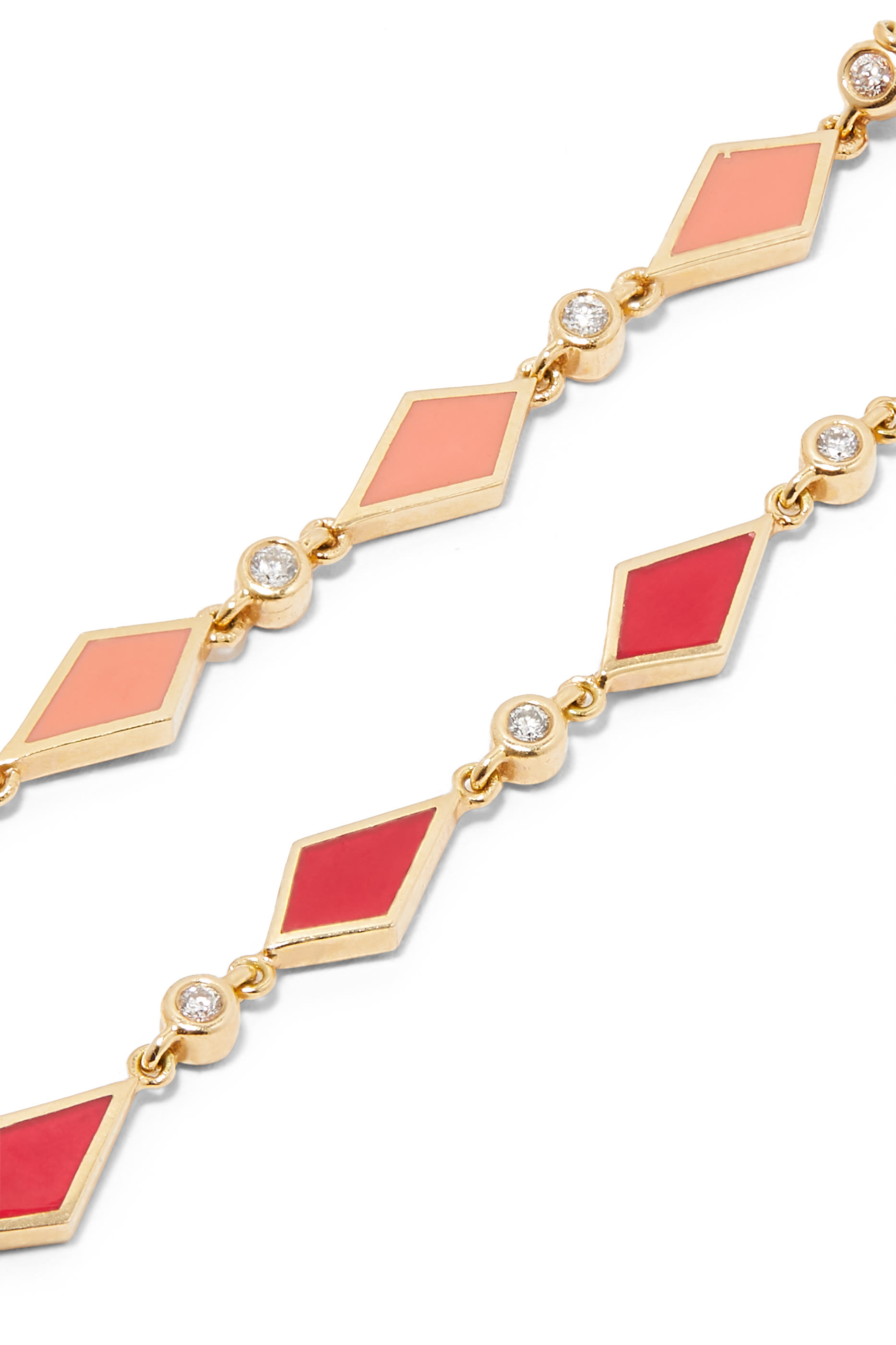 سوار موزاييك مرصع بالماس ذهب أصفر عيار 18