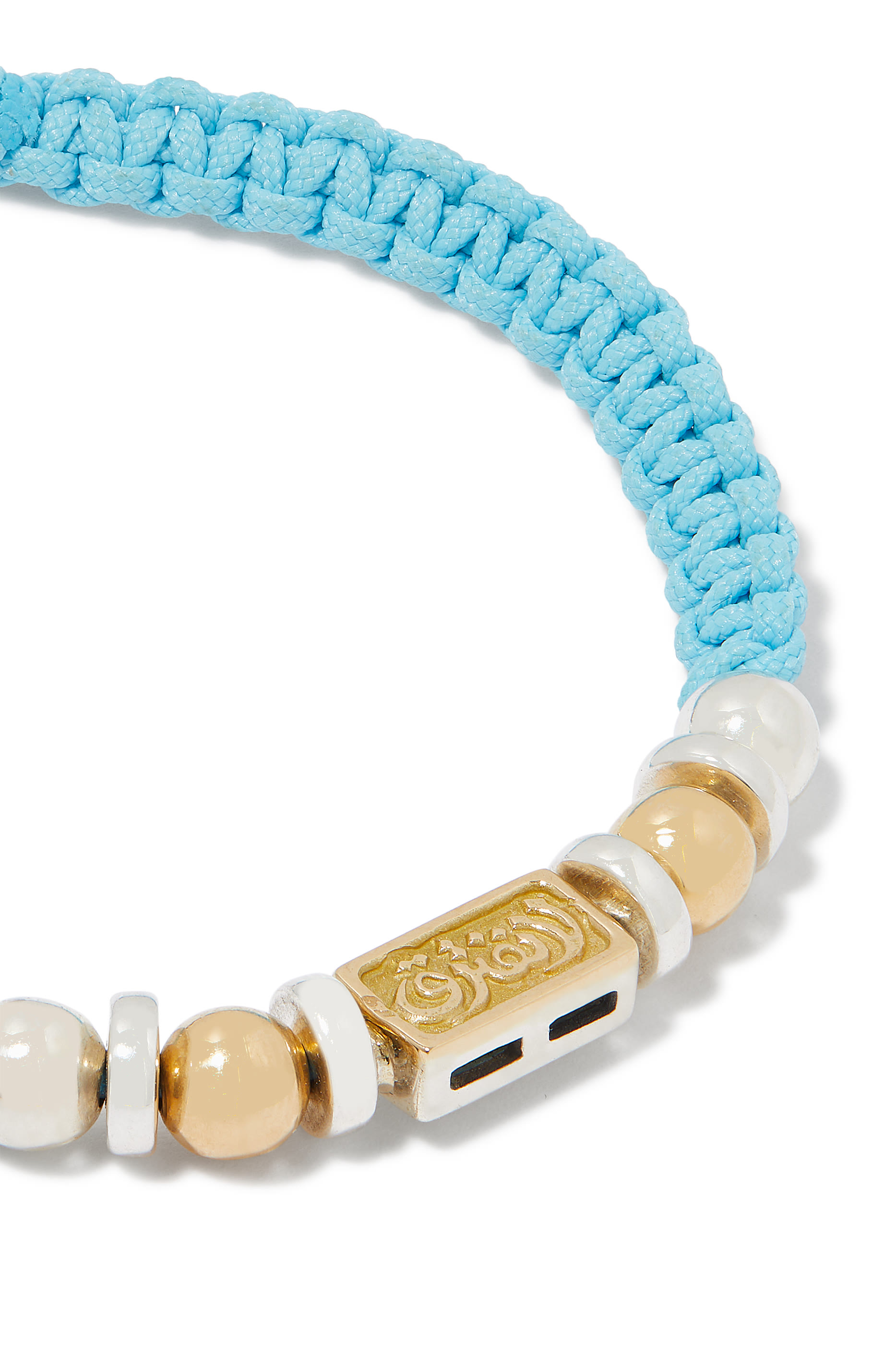 سوار نيفر أبارت بتصميم مضفر، ذهب أصفر عيار 18، فضة استرلينية وقماش. 