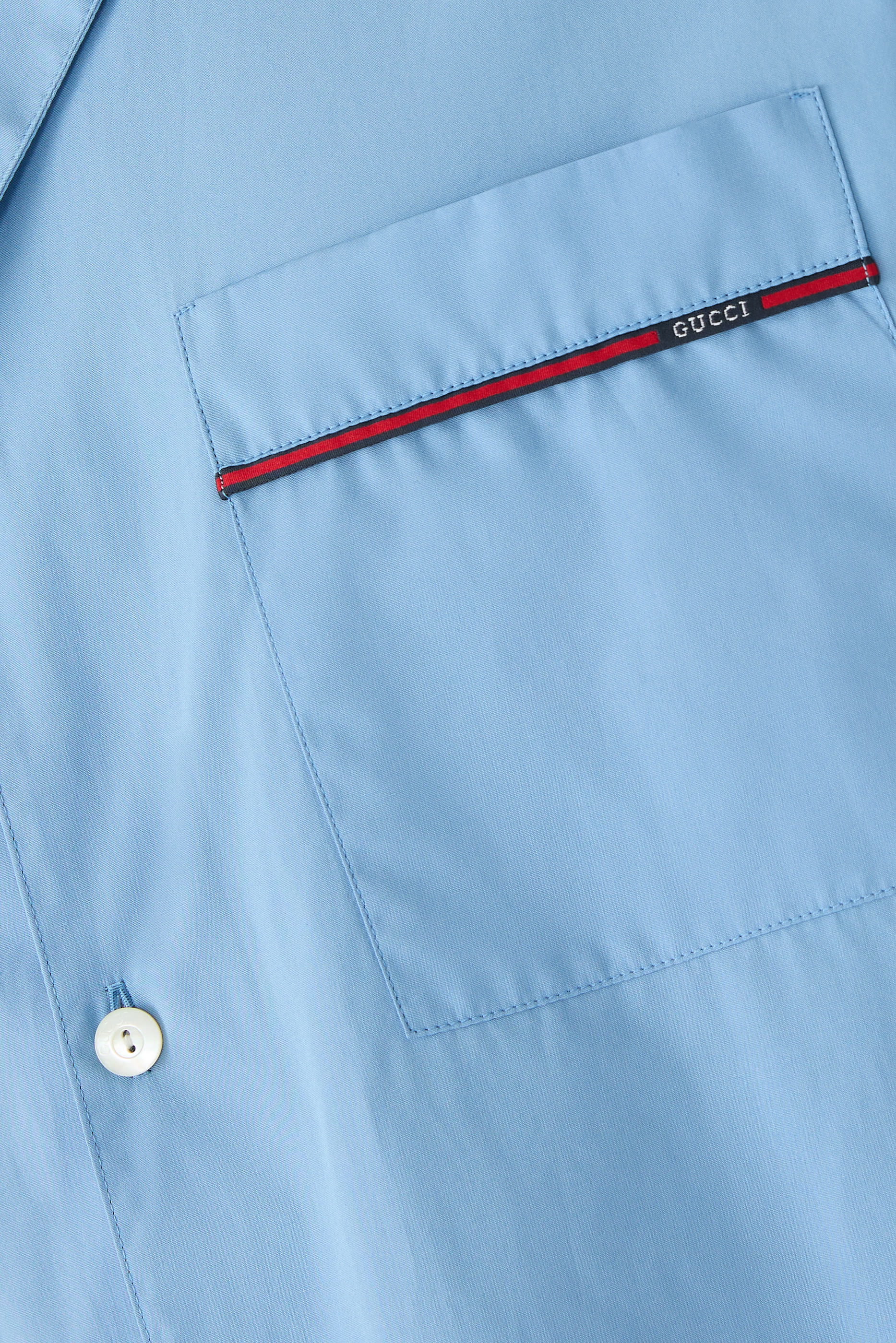 قميص مزين بشريط ويب قطن