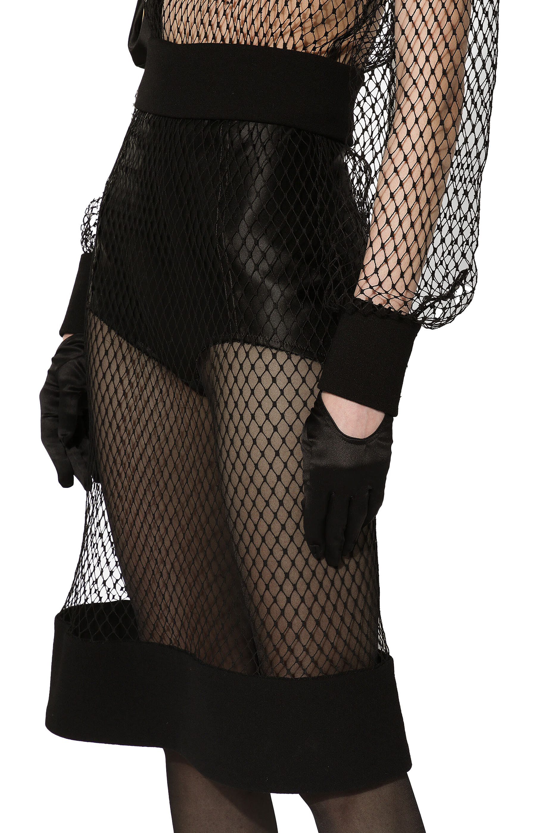 سروال داخلي بخصر مرتفع حرير ساتان وماركيزيت مطاطي