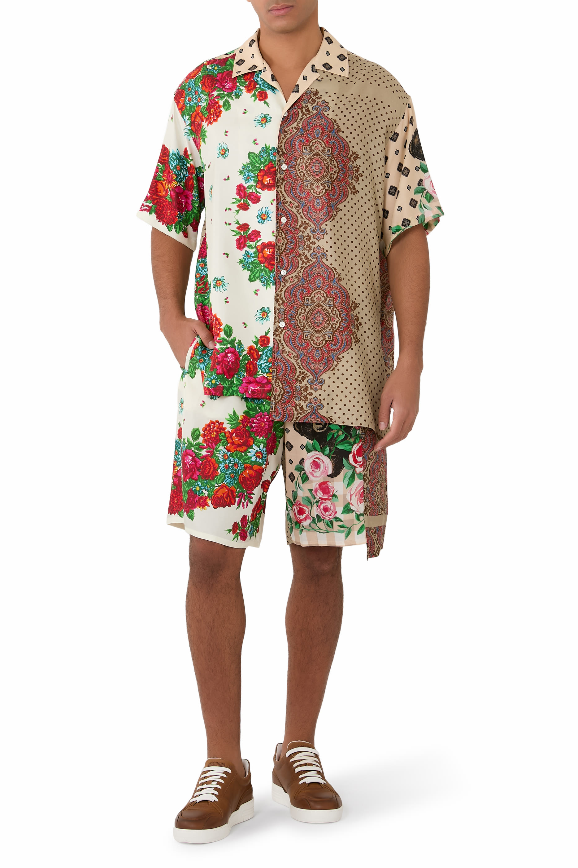 شورت برمودا بطبعات حرير