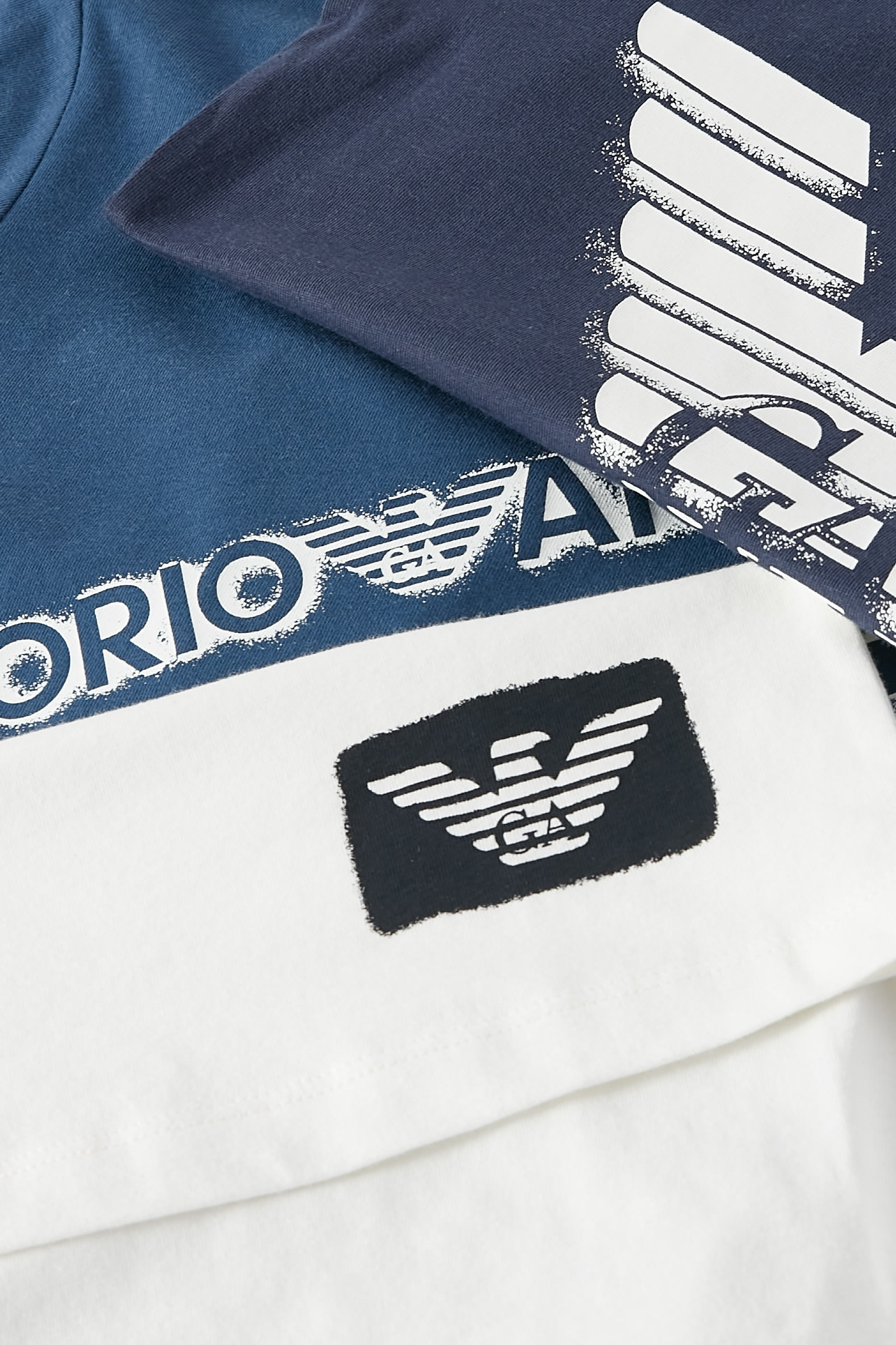 طقم تيشيرت قطن بشعار الماركة، 3 قطع