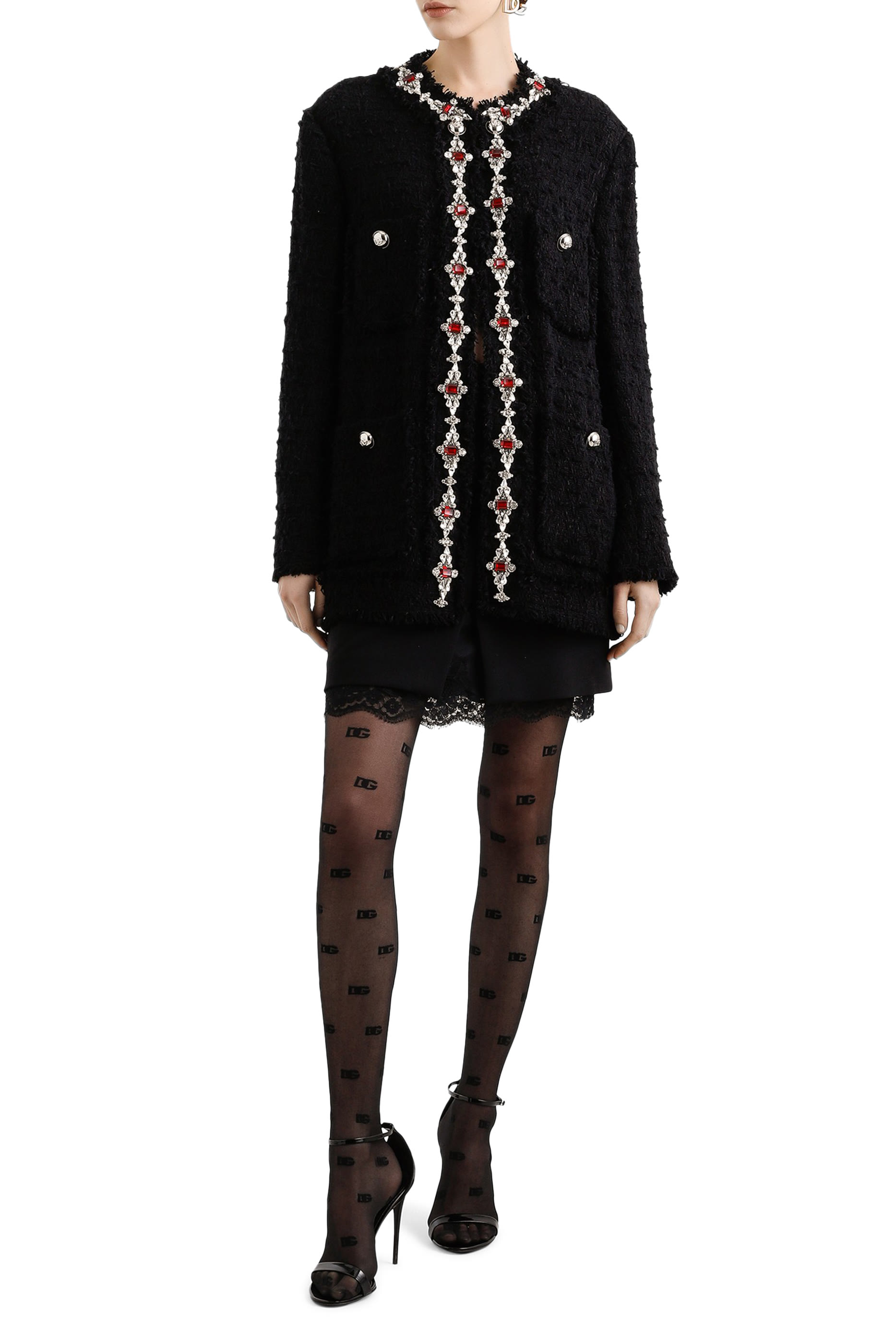 تنورة قصيرة صوف بحافة دانتيل