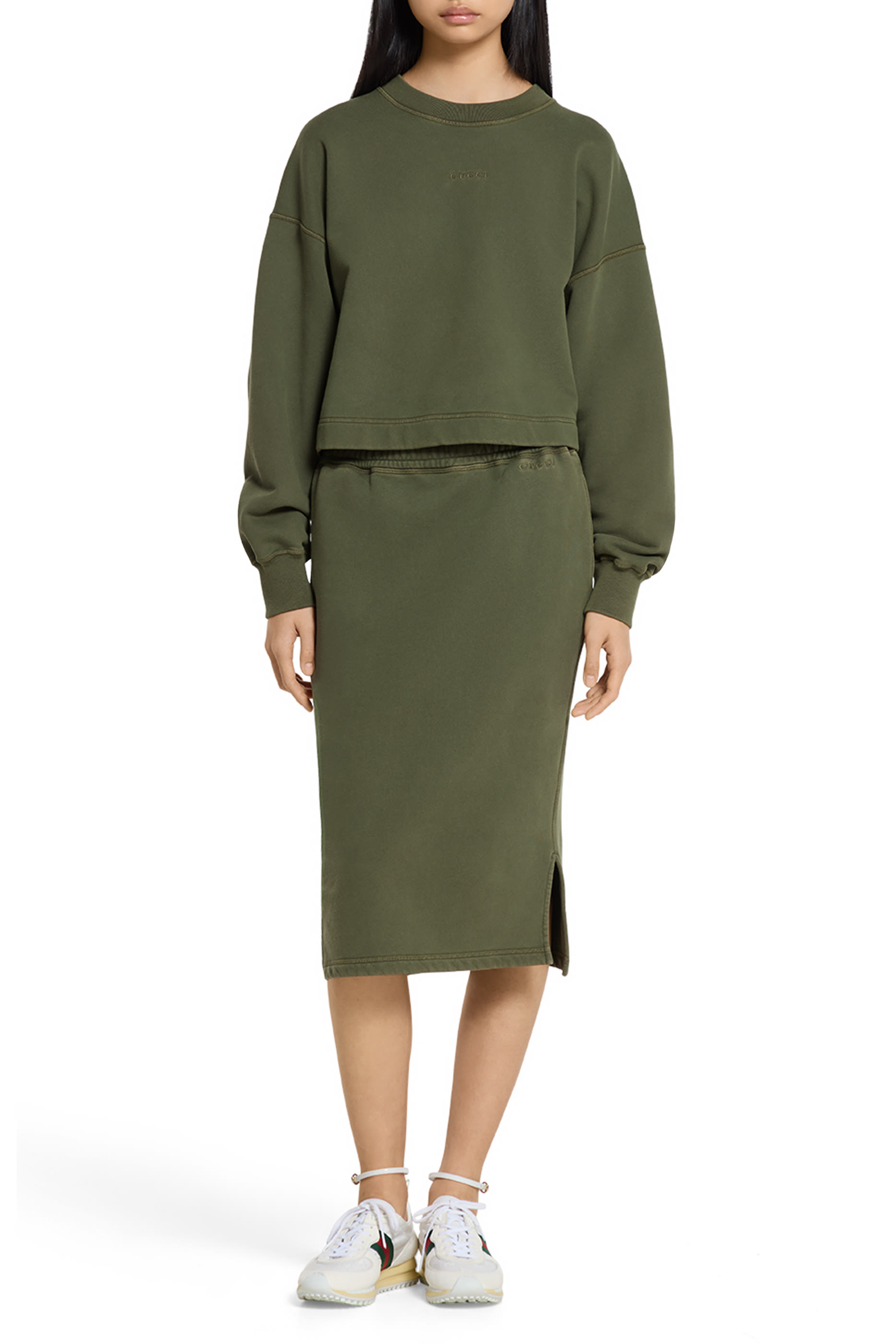 سويت شيرت مطرز بشعار الماركة قطن جيرسيه