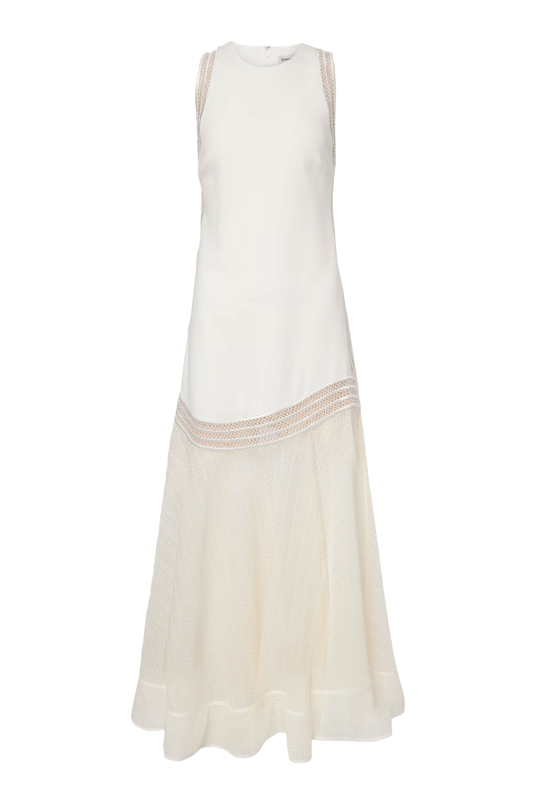 فستان زكريا متوسط الطول بلا أكمام