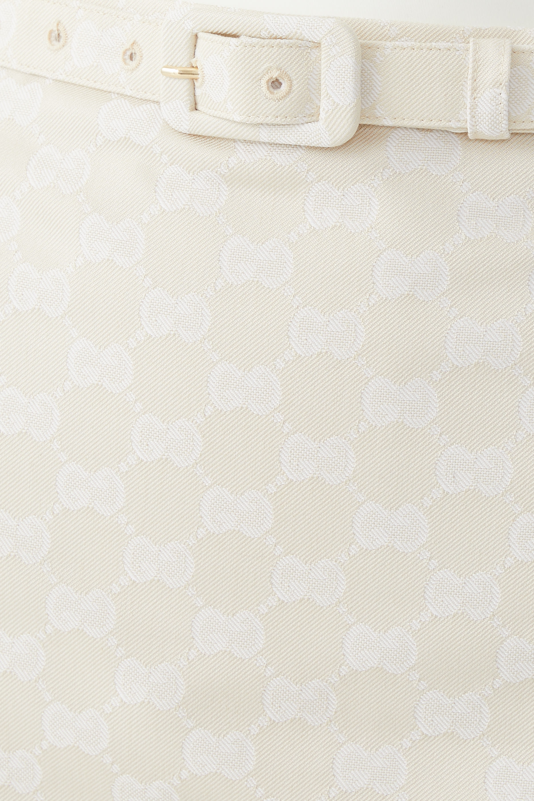 تنورة بنقشة حرفي شعار الماركة قطن غابردين