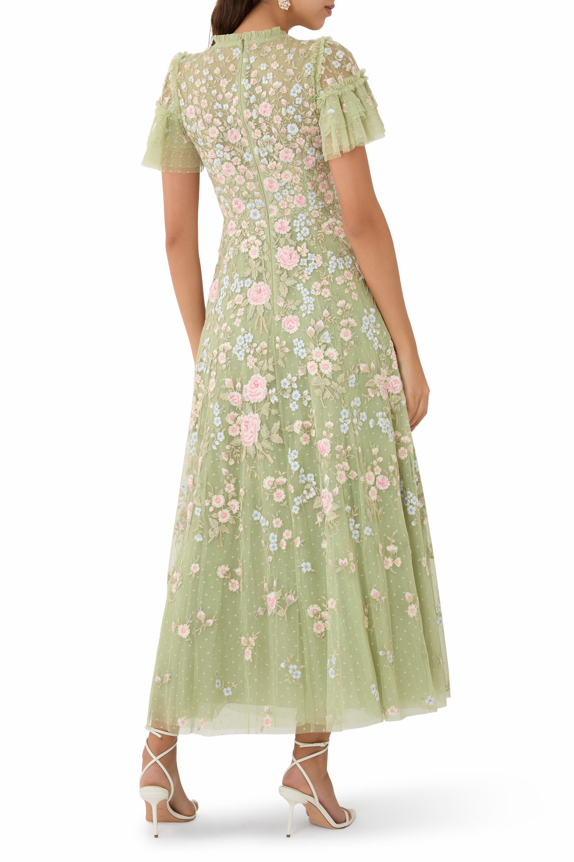 فستان سهرة أنطوانيتس بقصة بطول الكاحل وياقة مستديرة 