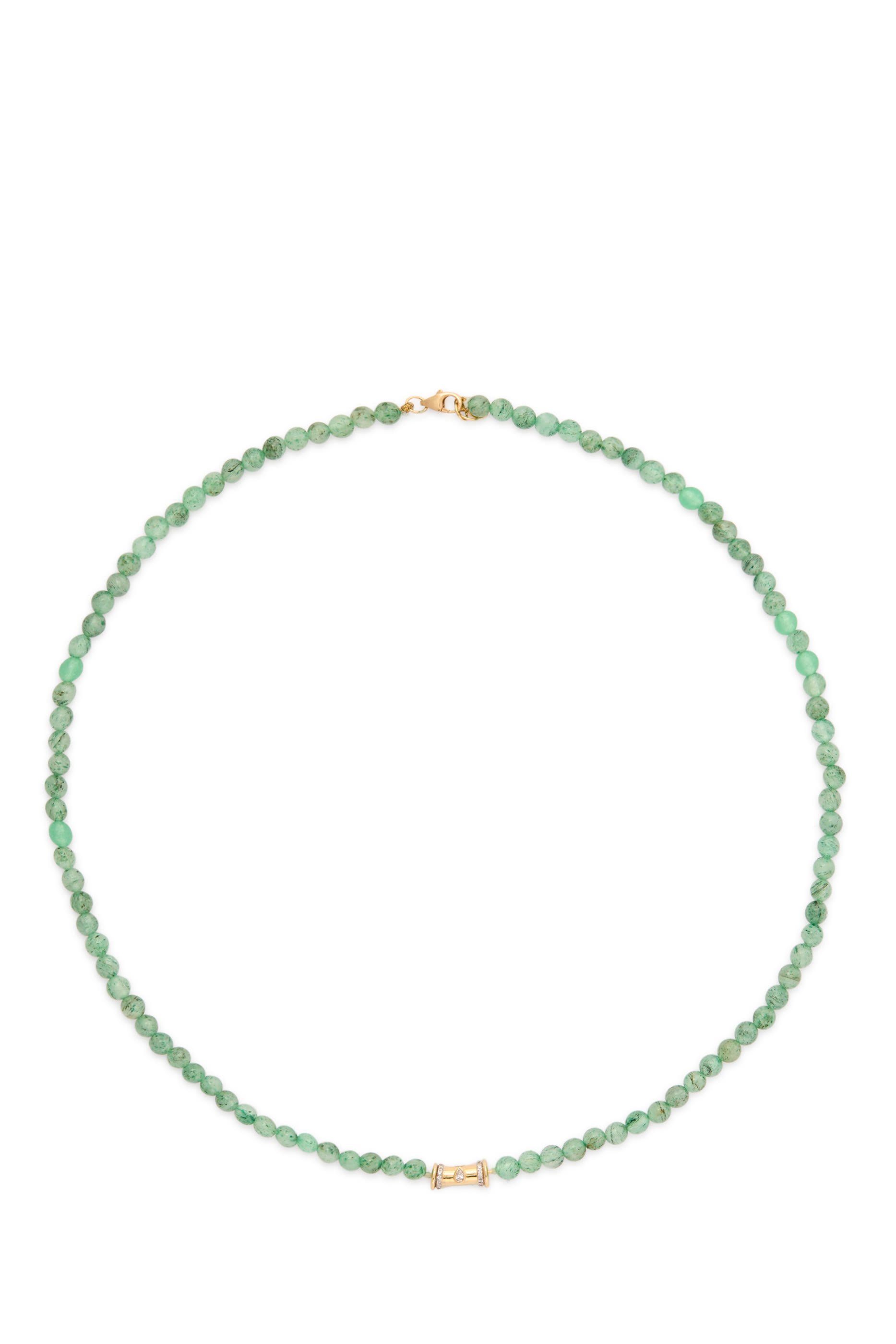 قلادة وريور بحلية صغيرة مرصعة بالماس، ذهب أصفر عيار 18 وخرز