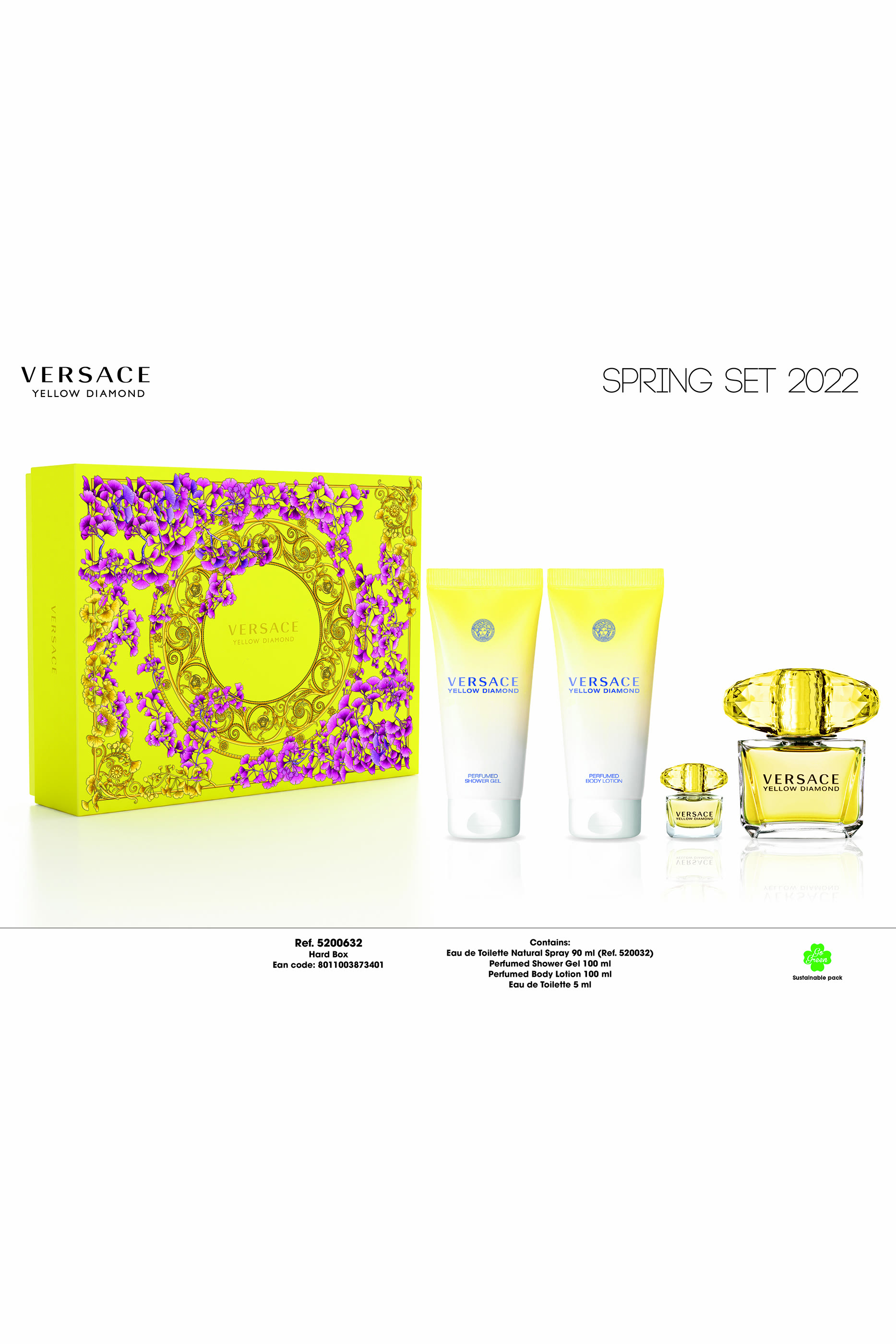 مجموعة هدايا أو دو تواليت يلو دايموند - مجموعة من 4 قطع