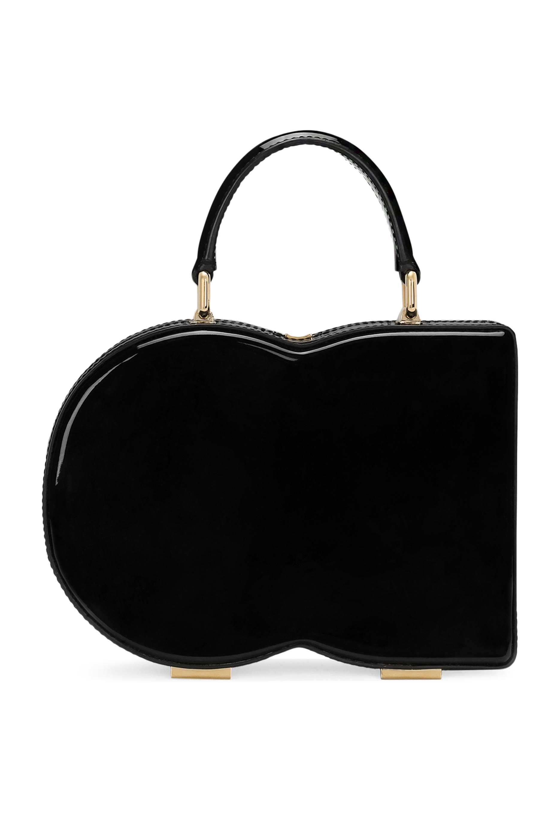 حقيبة يد بتصميم مربع بحرفي شعار الماركة