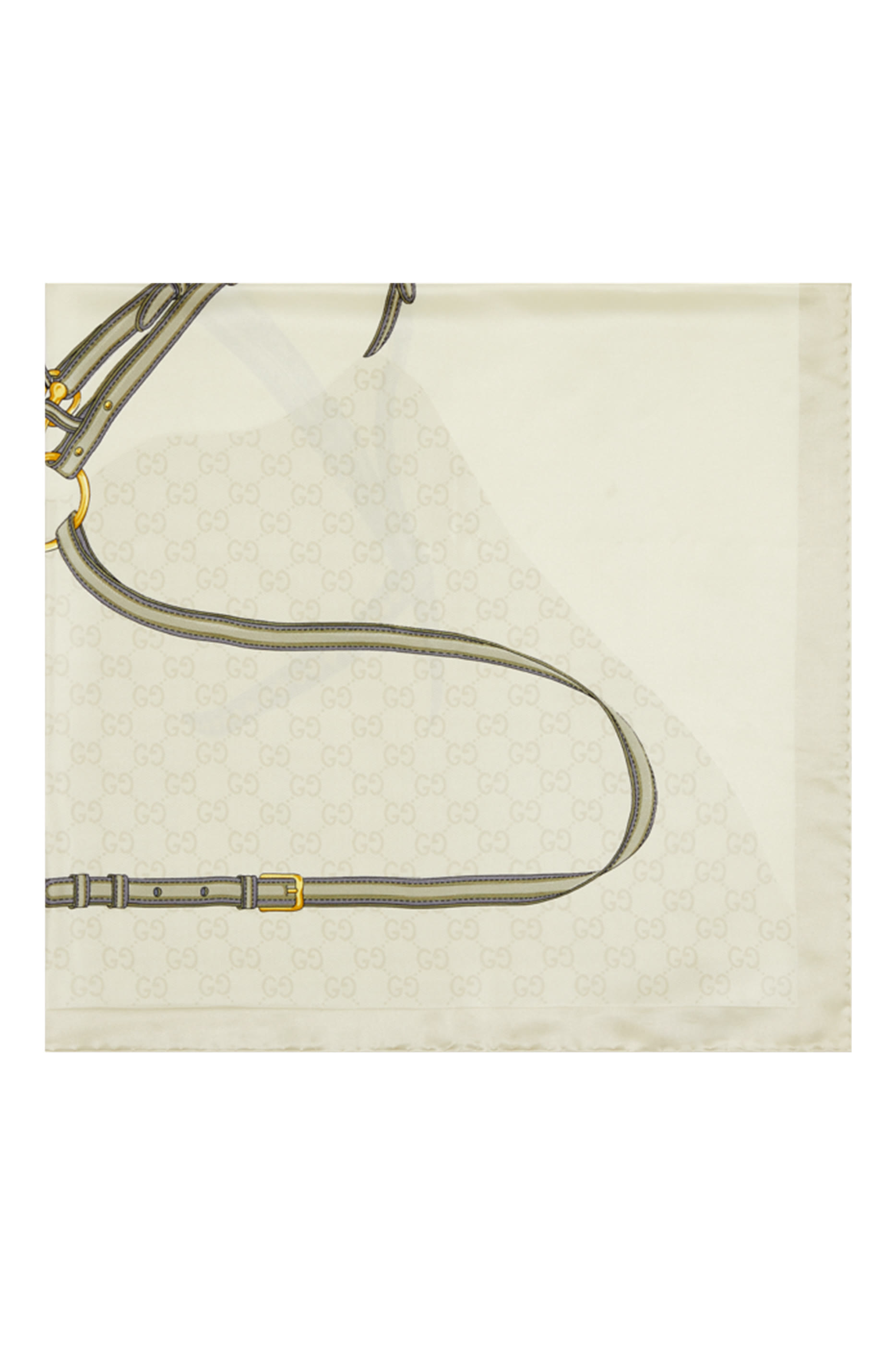 وشاح مربع بنقشة حرفي شعار الماركة حرير جاكار