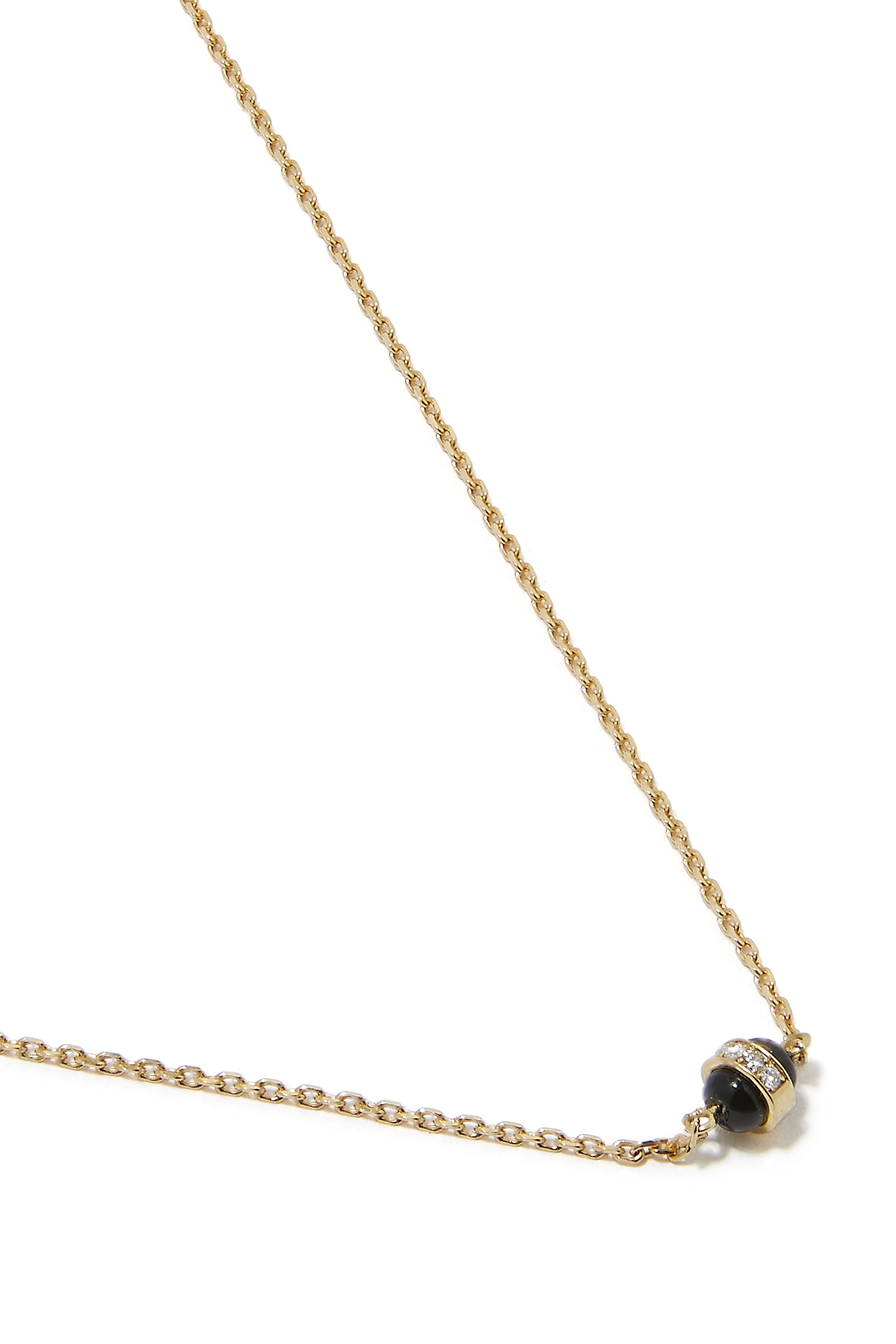 The Single Carbon Necklace, 18k Yellow Gold & Diamonds