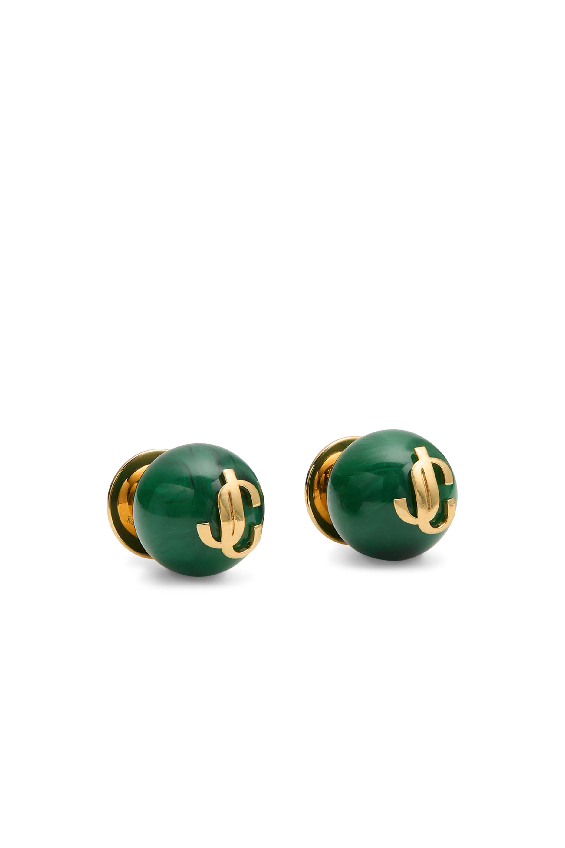 أقراط بخرز وشعار الماركة، نحاس