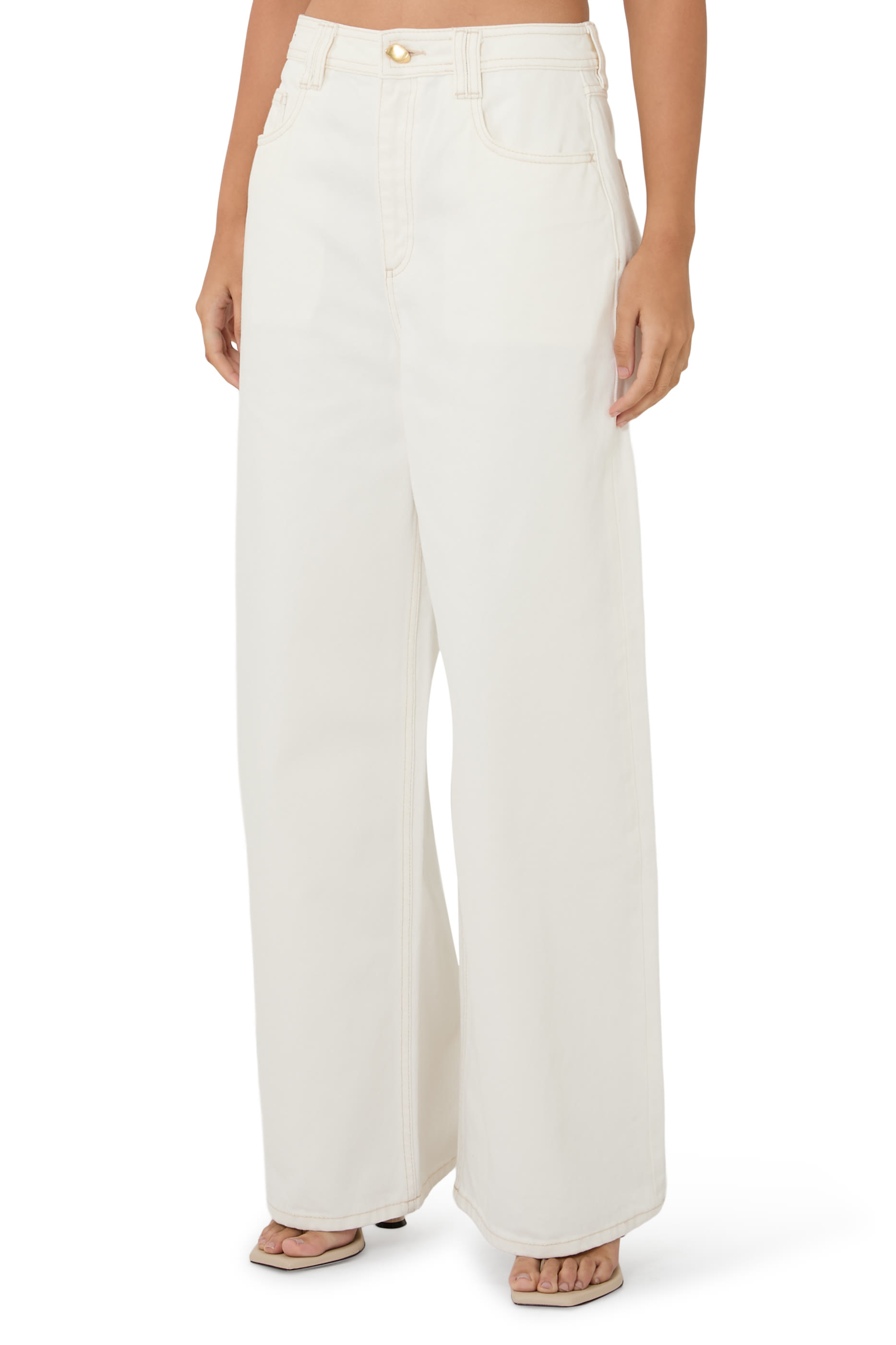 بنطال جينز ريلان بقصة ساق واسعة