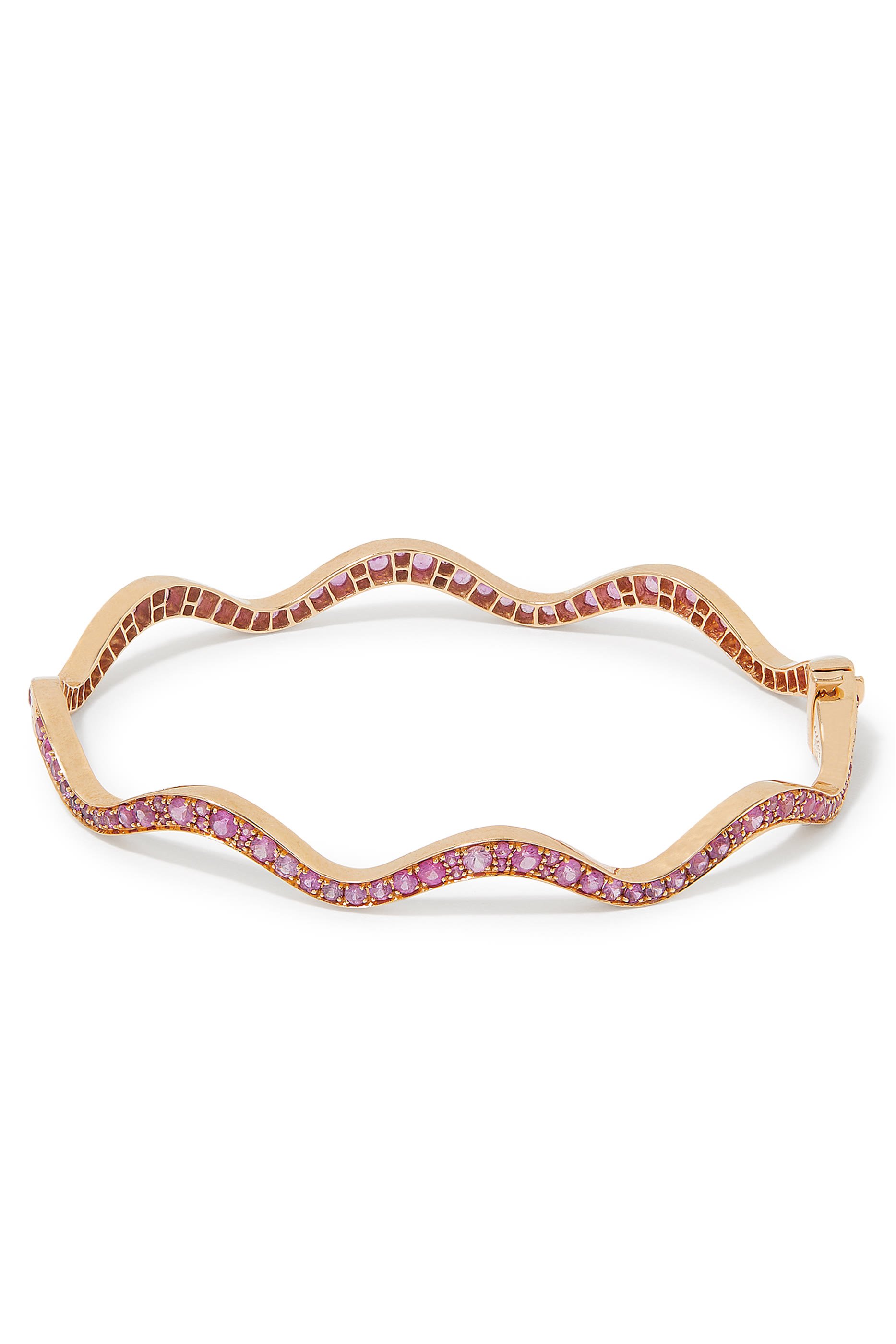 سوار 2.0 بتصميم مموج مرصع بالياقوت، ذهب وردي عيار 18