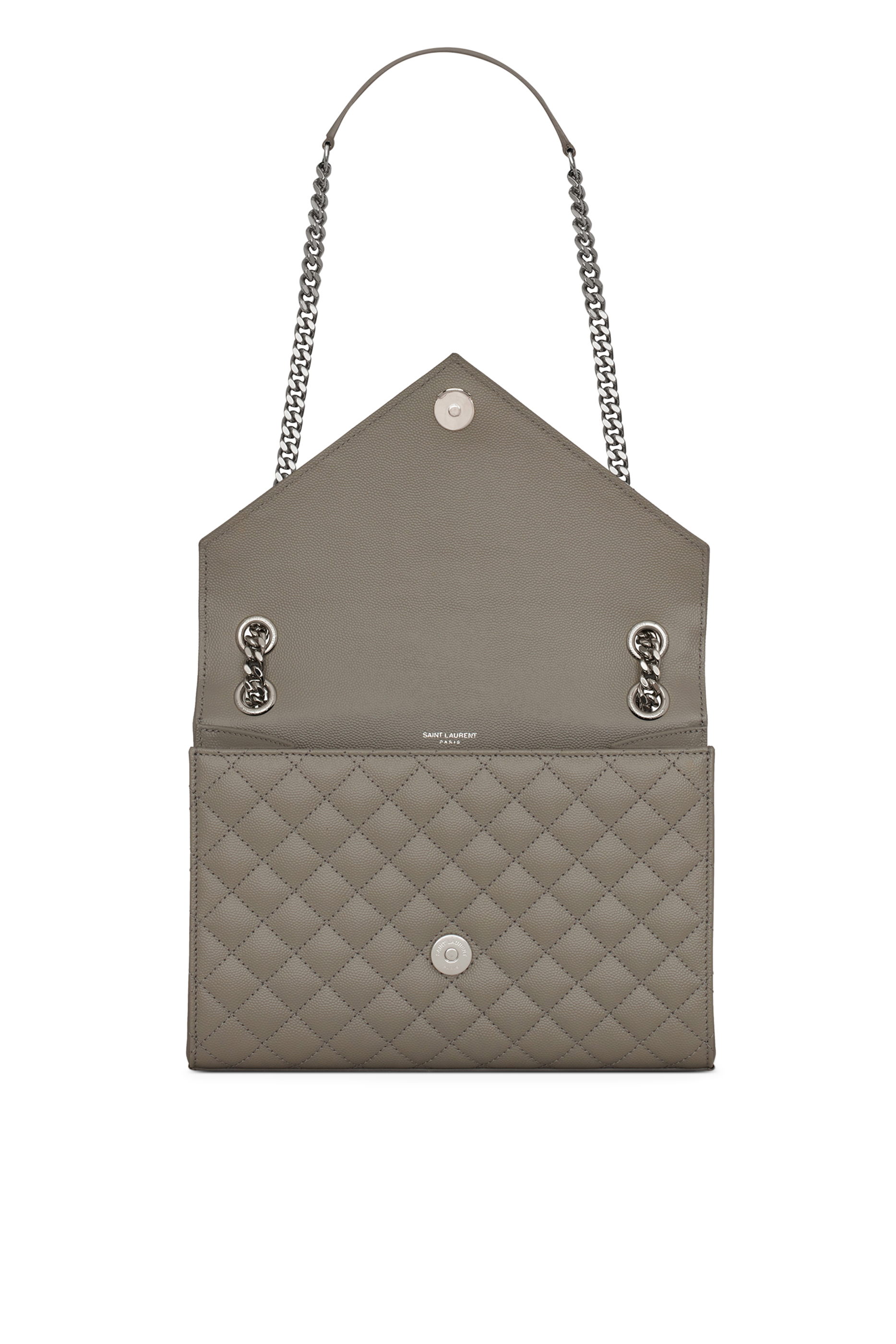 حقيبة متوسطة على شكل ظرف جلد حبيبي بتصميم مبطن