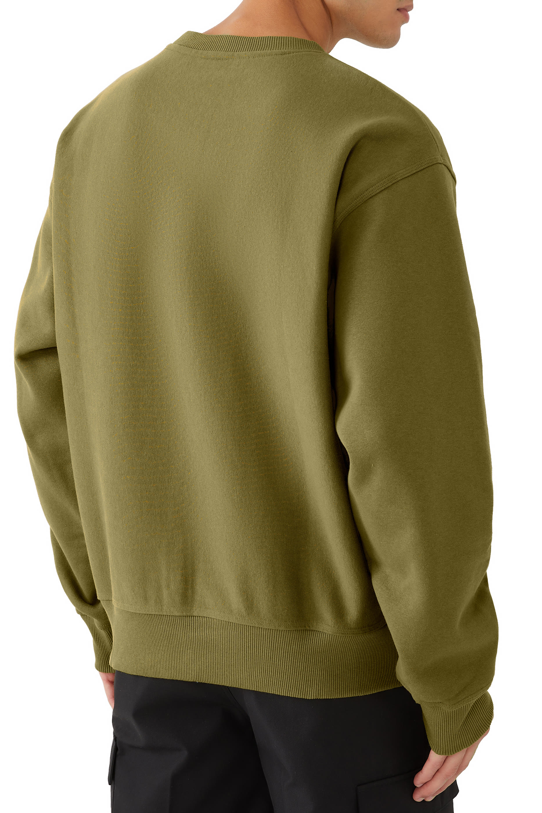 سويت شيرت ستوك بياقة ضيقة بشعار الماركة