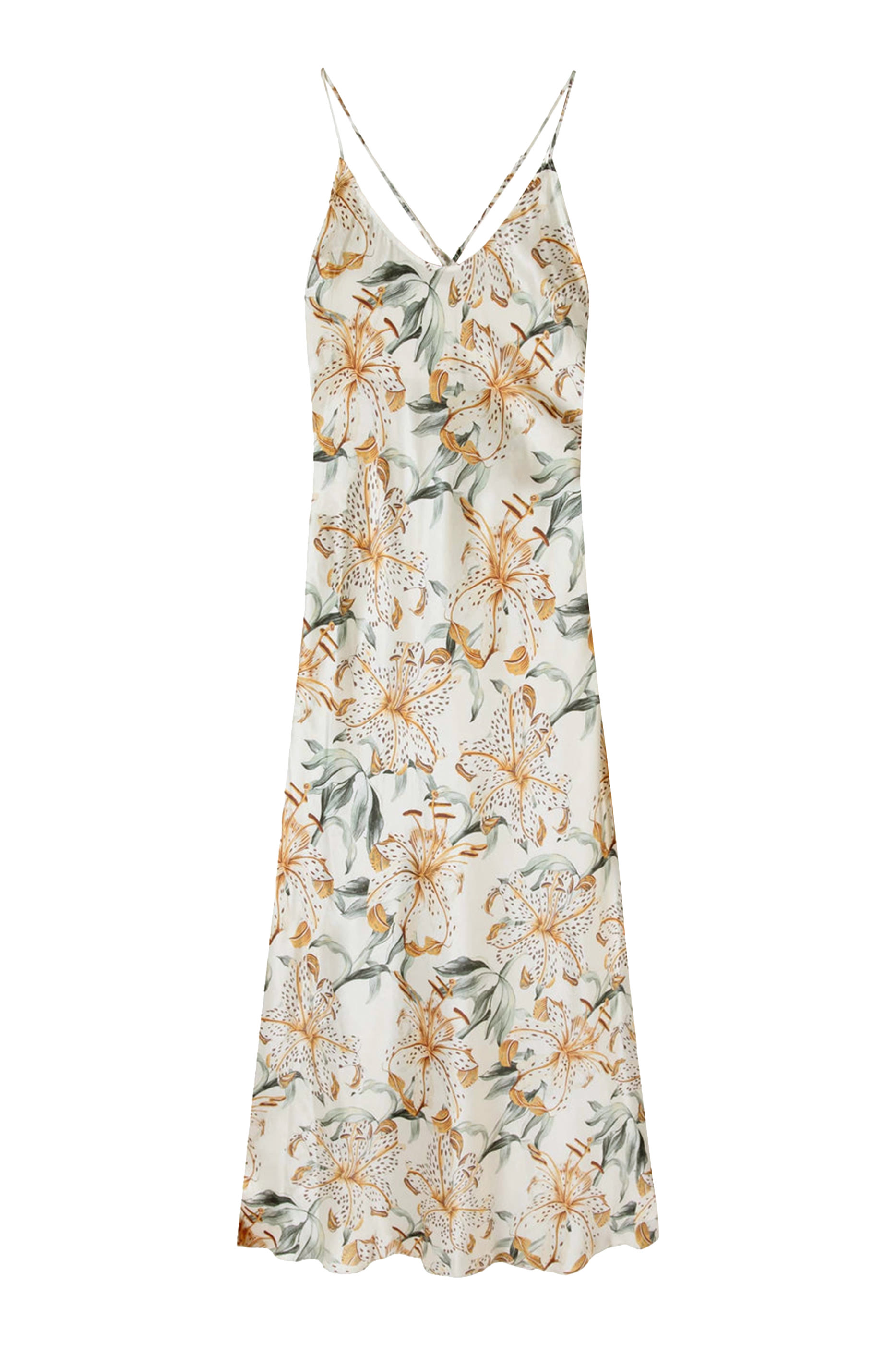 قميص نوم بقصة مائلة حرير