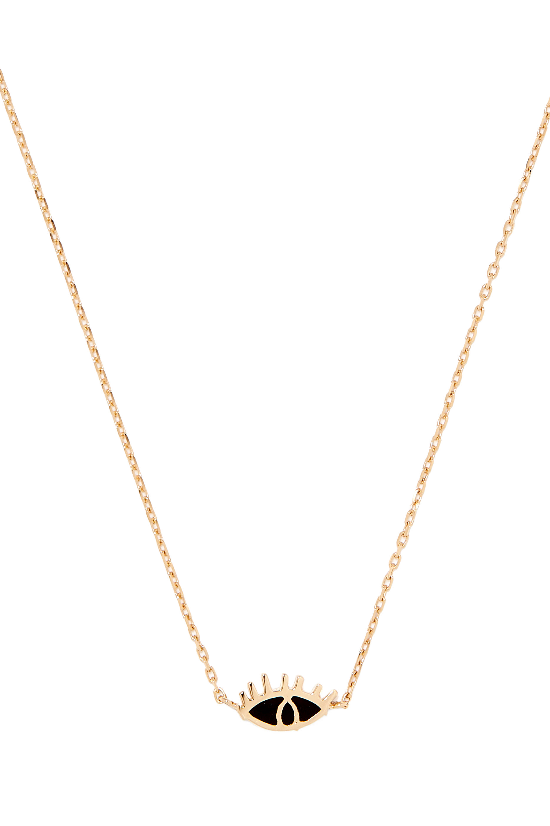 قلادة ذهب أصفر بحلية بتصميم عين حسود