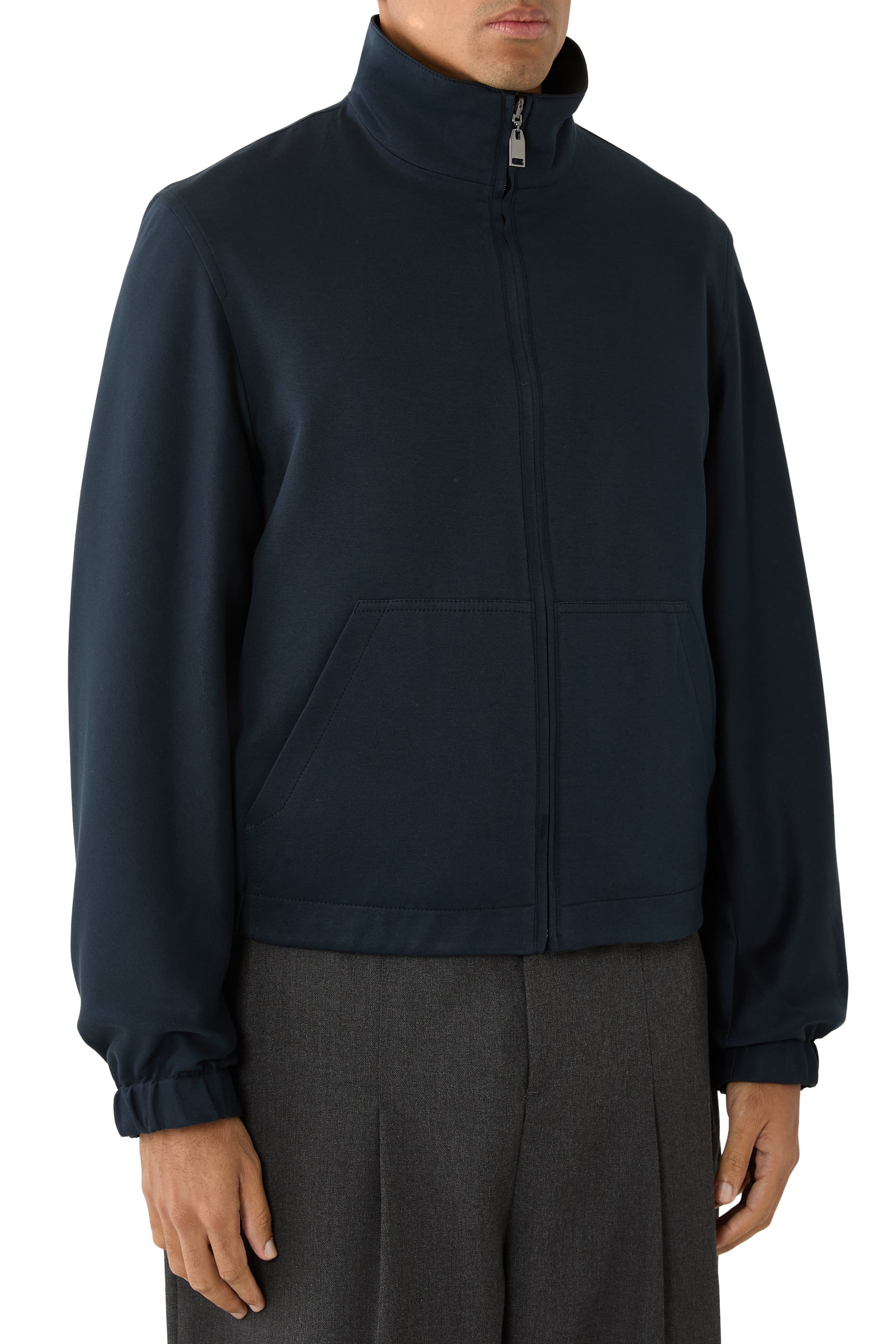 جاكيت بوجهين حرير مطاطي وقطن جيرسيه