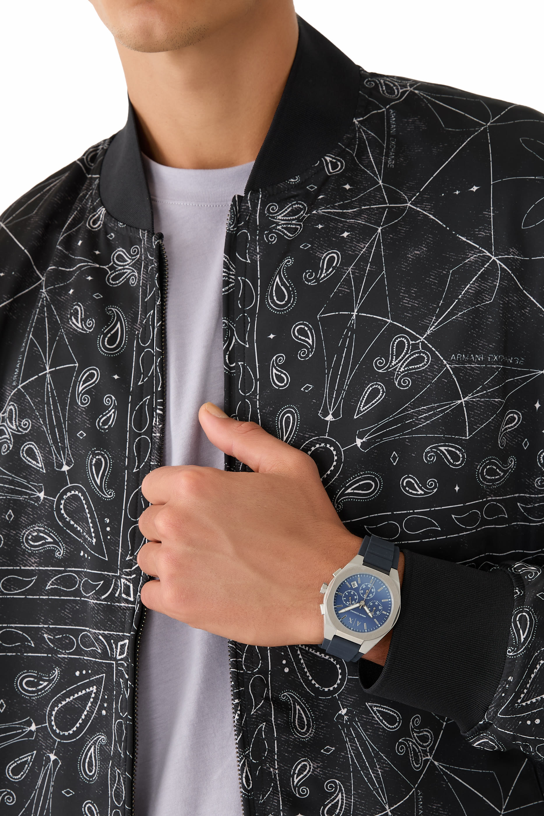 ساعة كرونوغراف زرقاء سيليكون