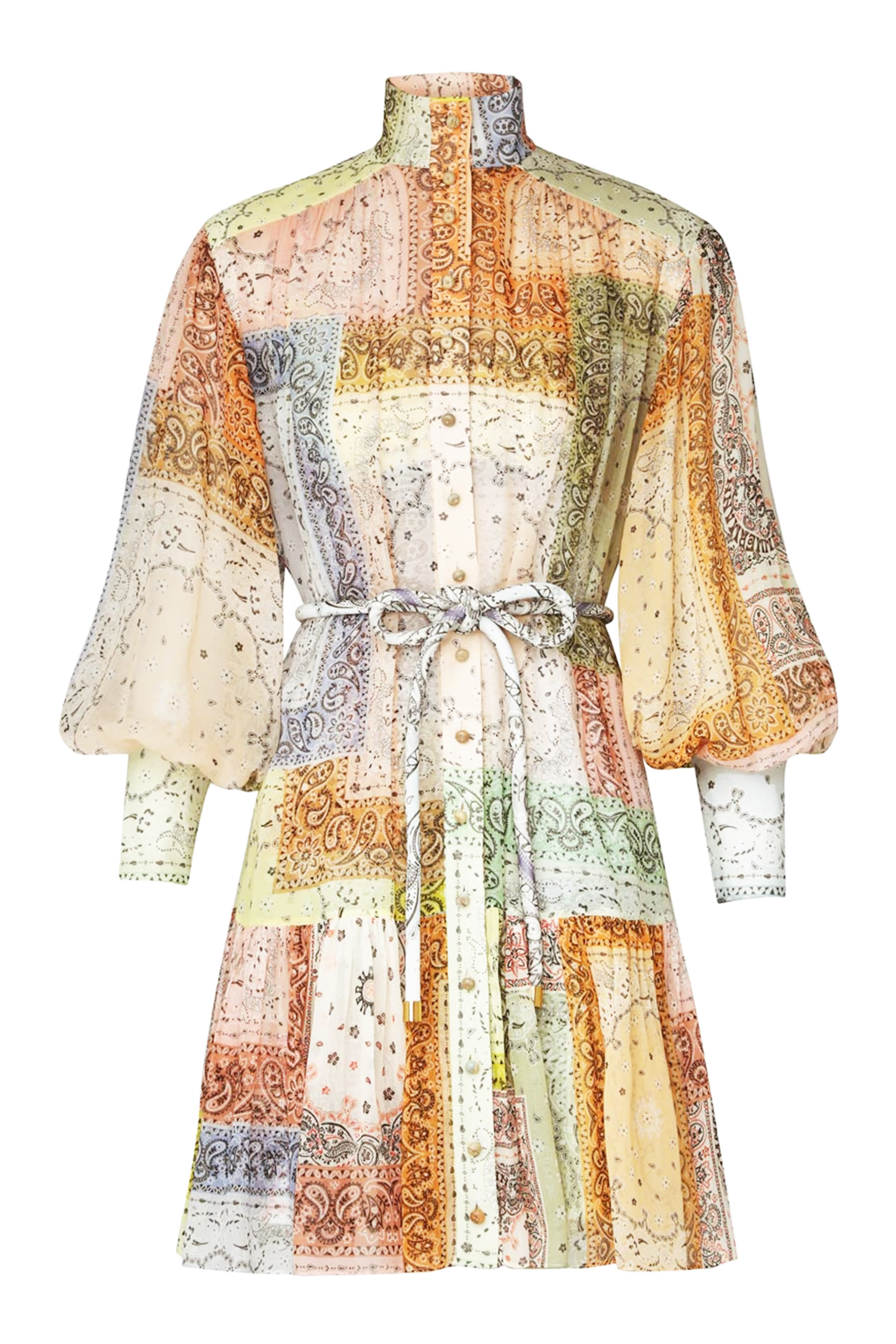 فستان ماتشميكر قصير بأكمام منفوخة