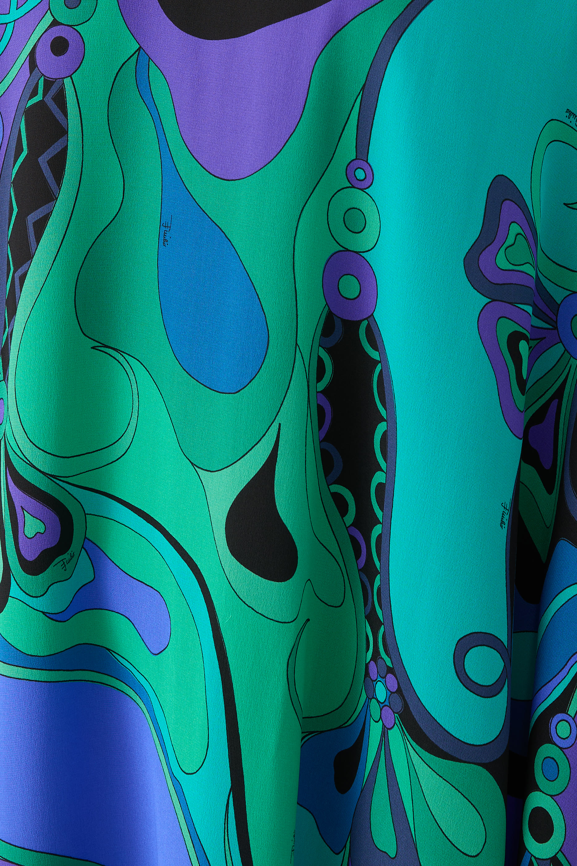 قفطان بطبعة بطبعة أوركيدي حرير