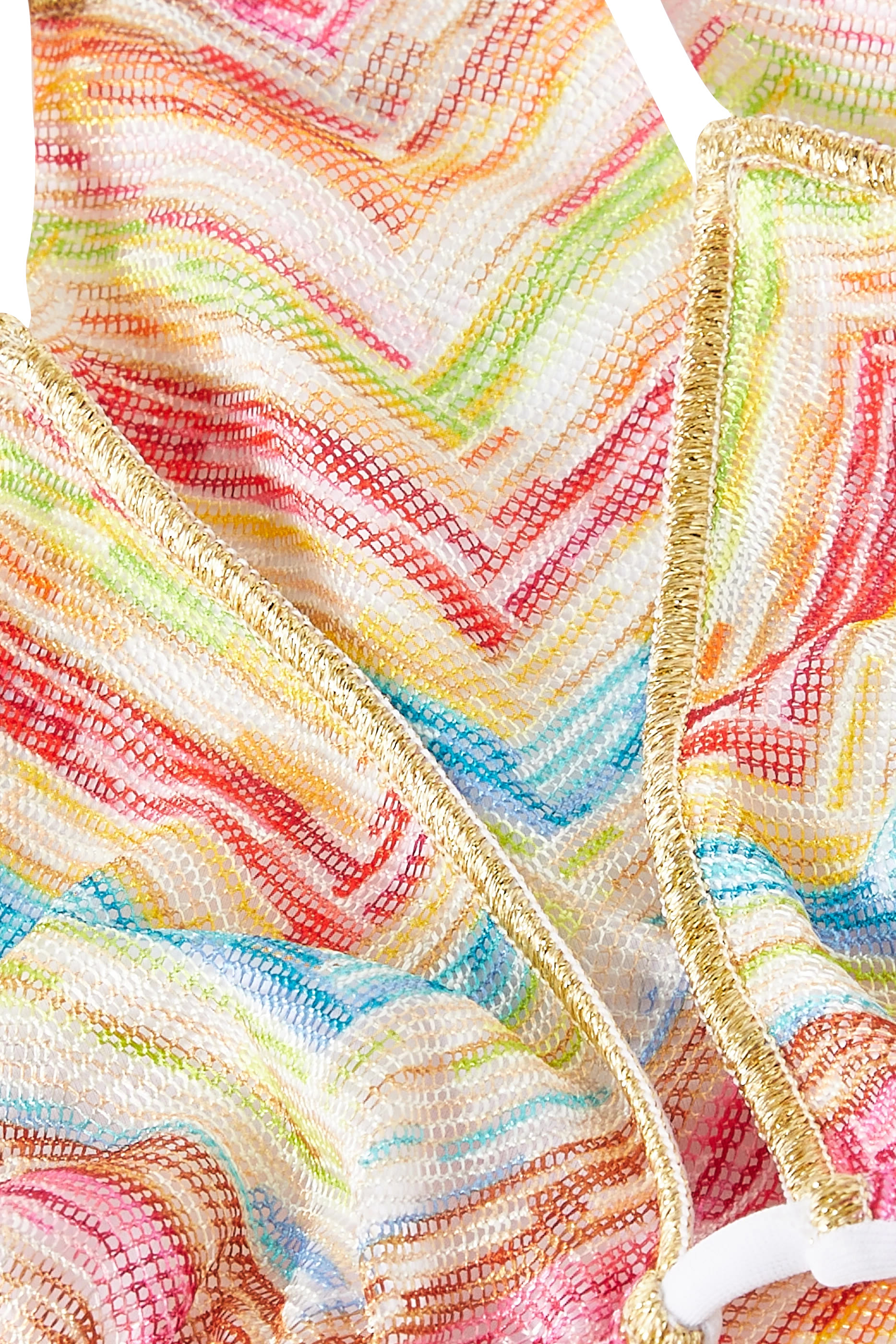 طقم بيكيني مار بأربطة وقوالب مثلثة راشيل نقشة خطوط متعرجة بتصميم مثلث