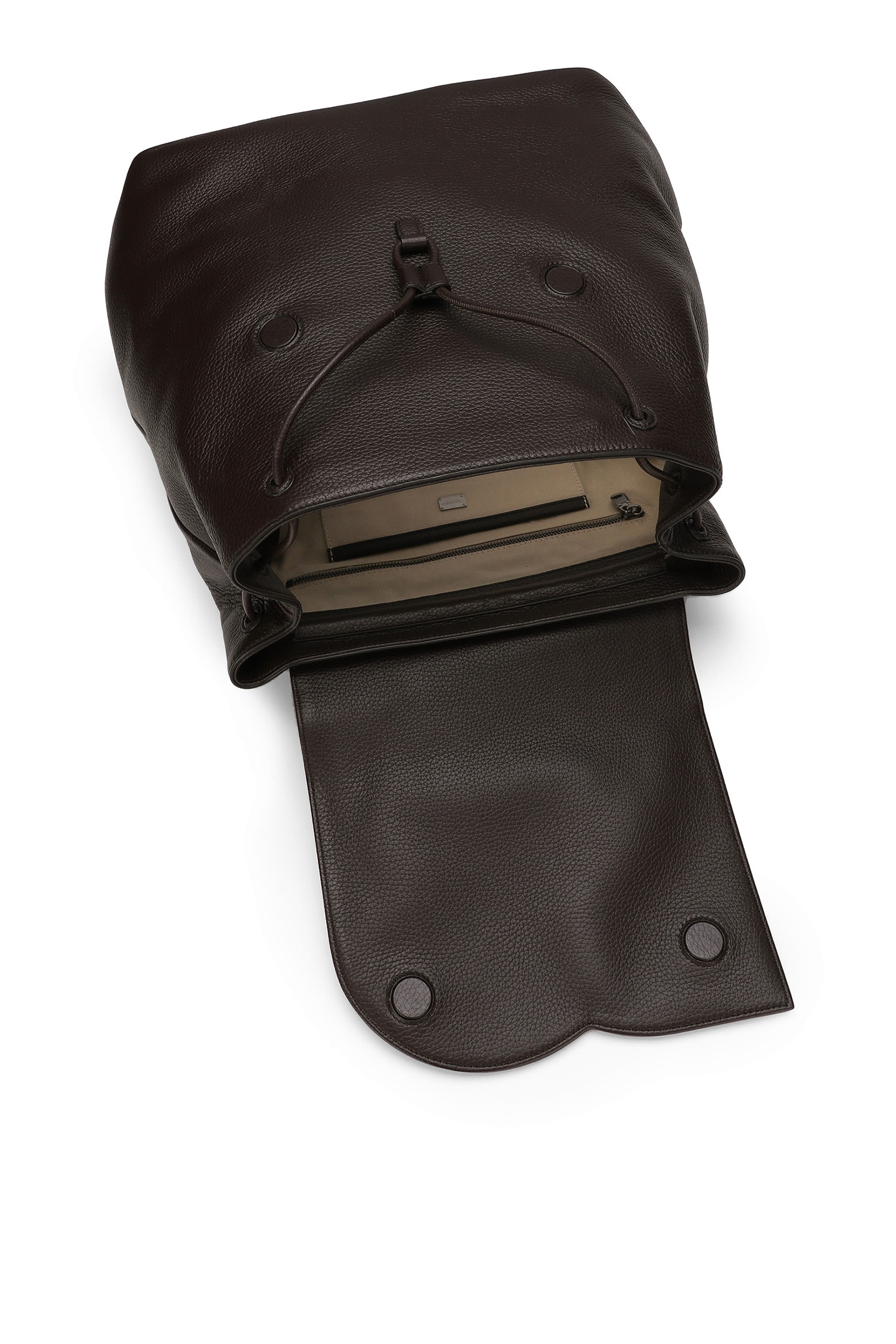 حقيبة ظهر بشعار الماركة جلد غزال