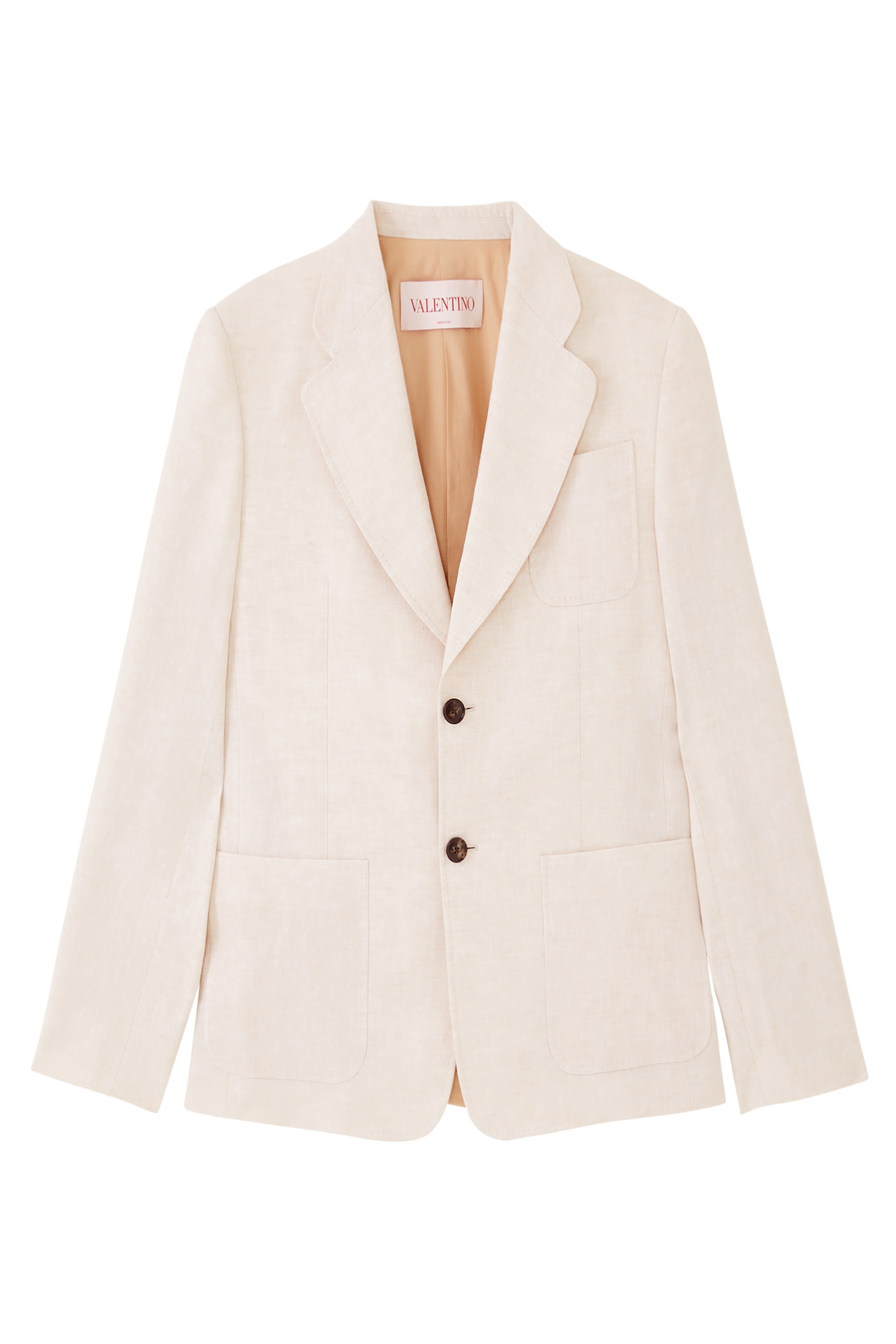 جاكيت غابردين بصف أزرار صوف