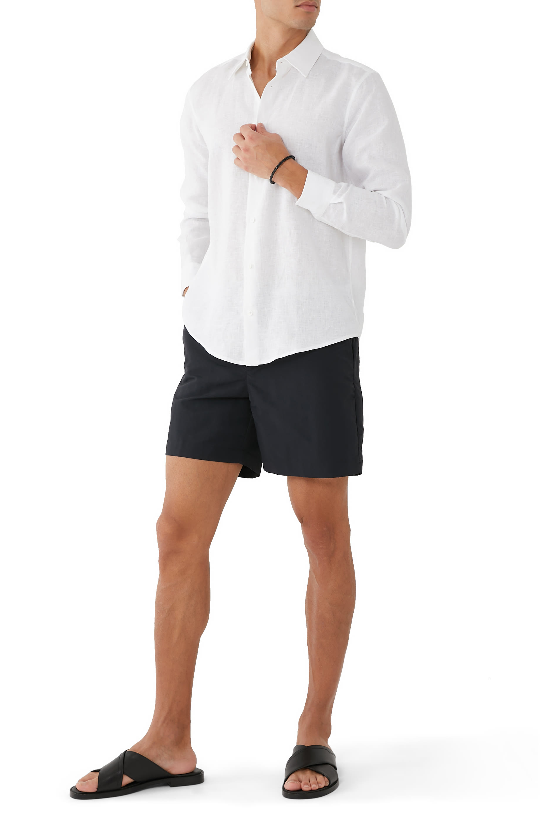 قميص بأكمام طويلة كتان