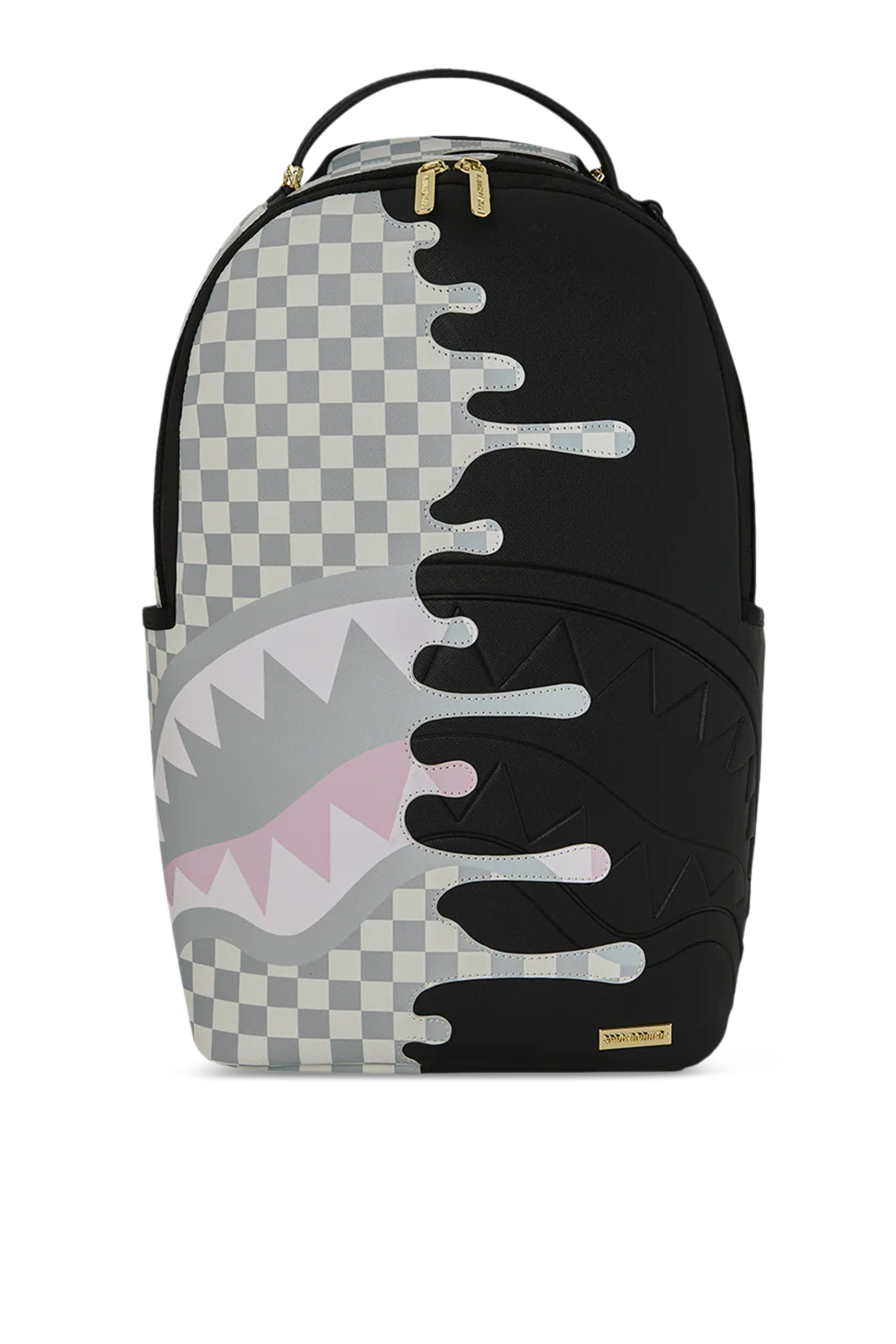 حقيبة ظهر بنقشة مربعات برسومات على الجانب للأطفال