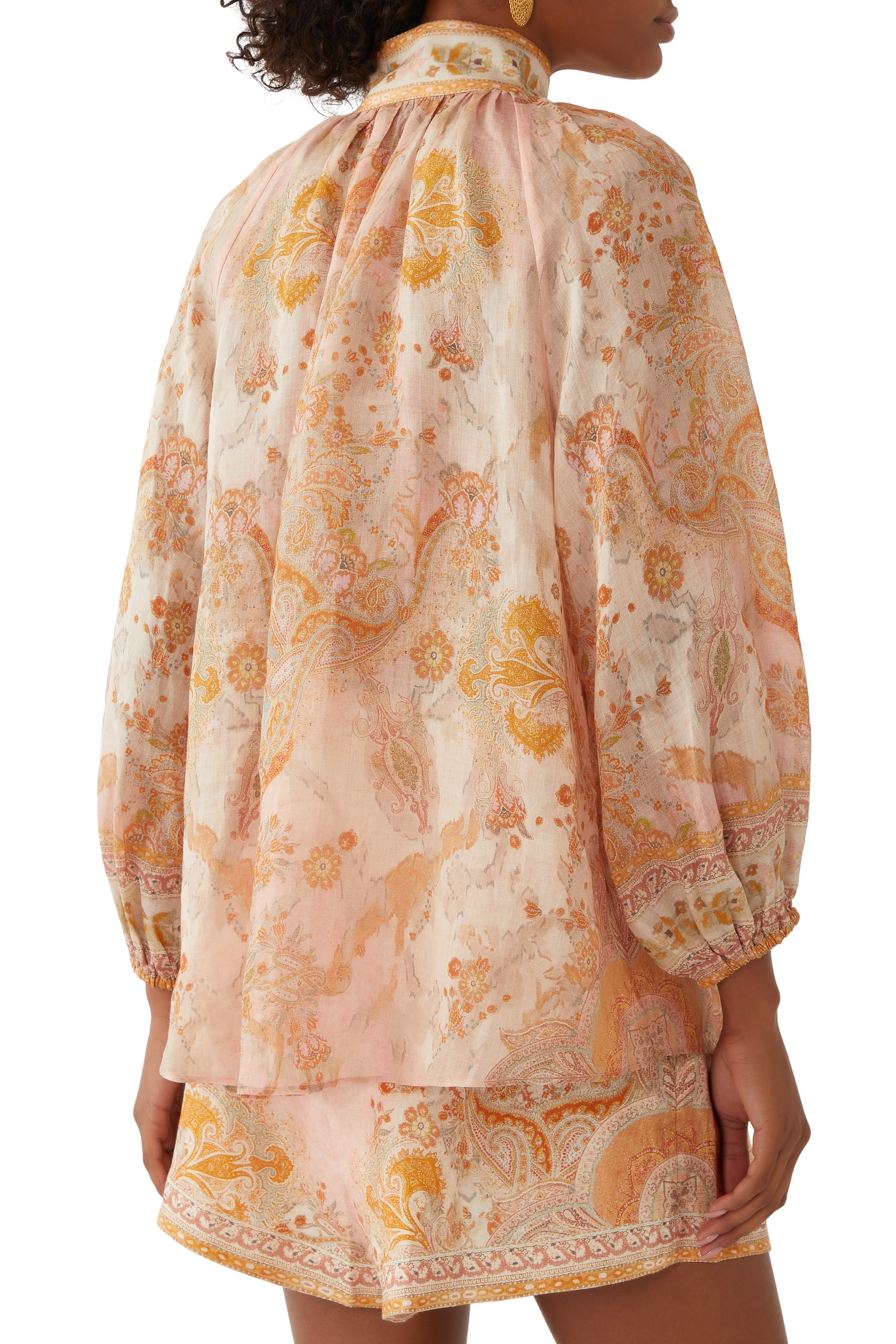 بلوزة أكاسيا بأكمام منفوخة