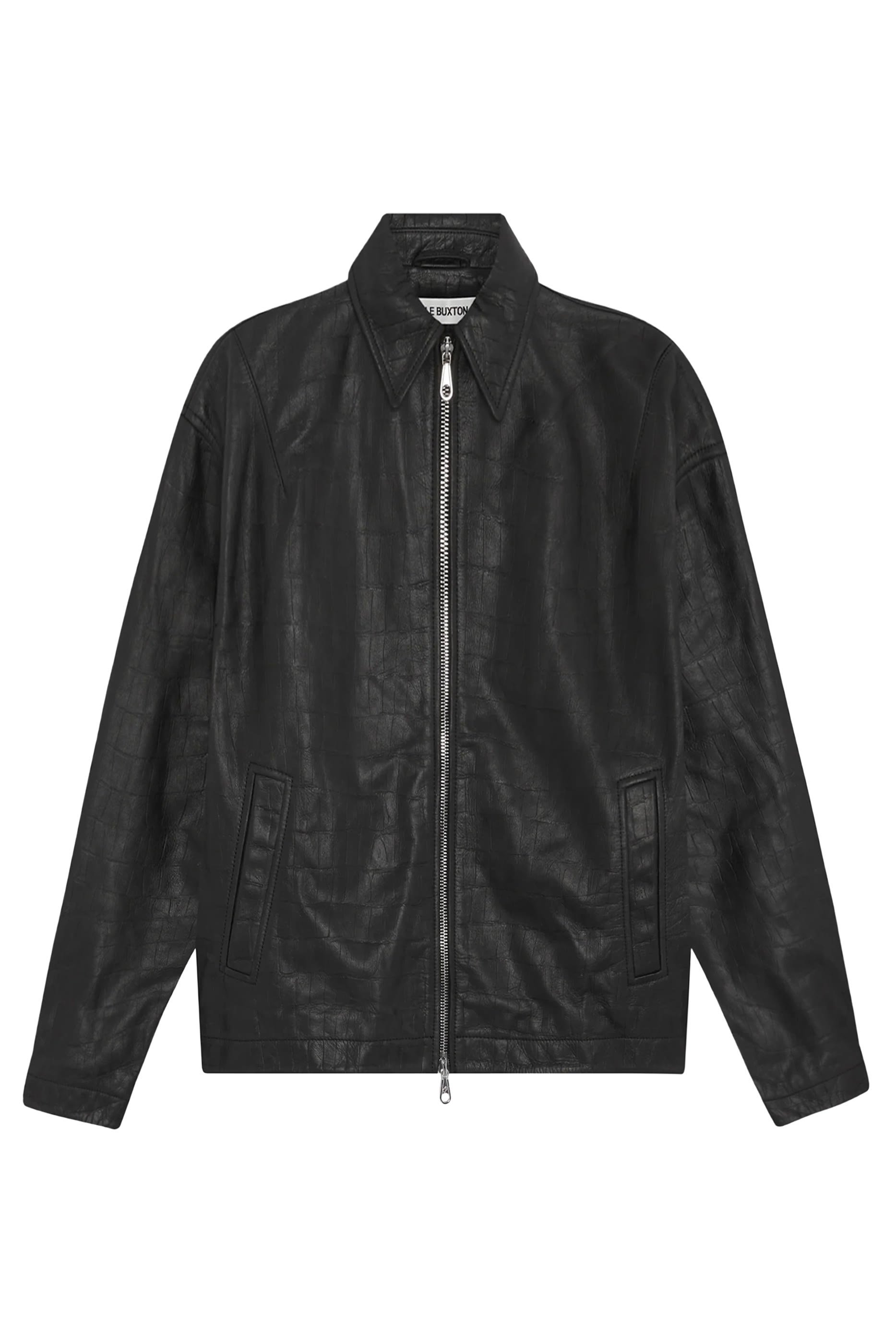 جاكيت بنقشة جلد التمساح جلد