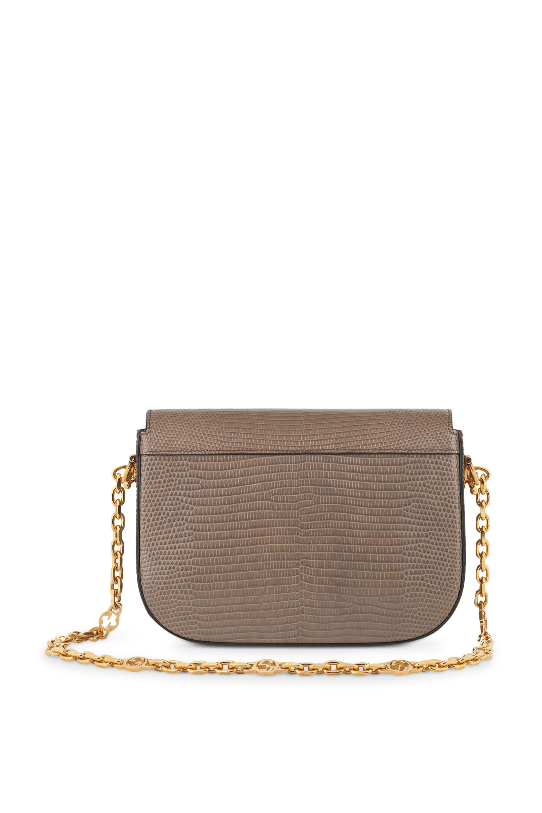 حقيبة 1955 صغيرة بحلية لجام الحصان جلد سحلية