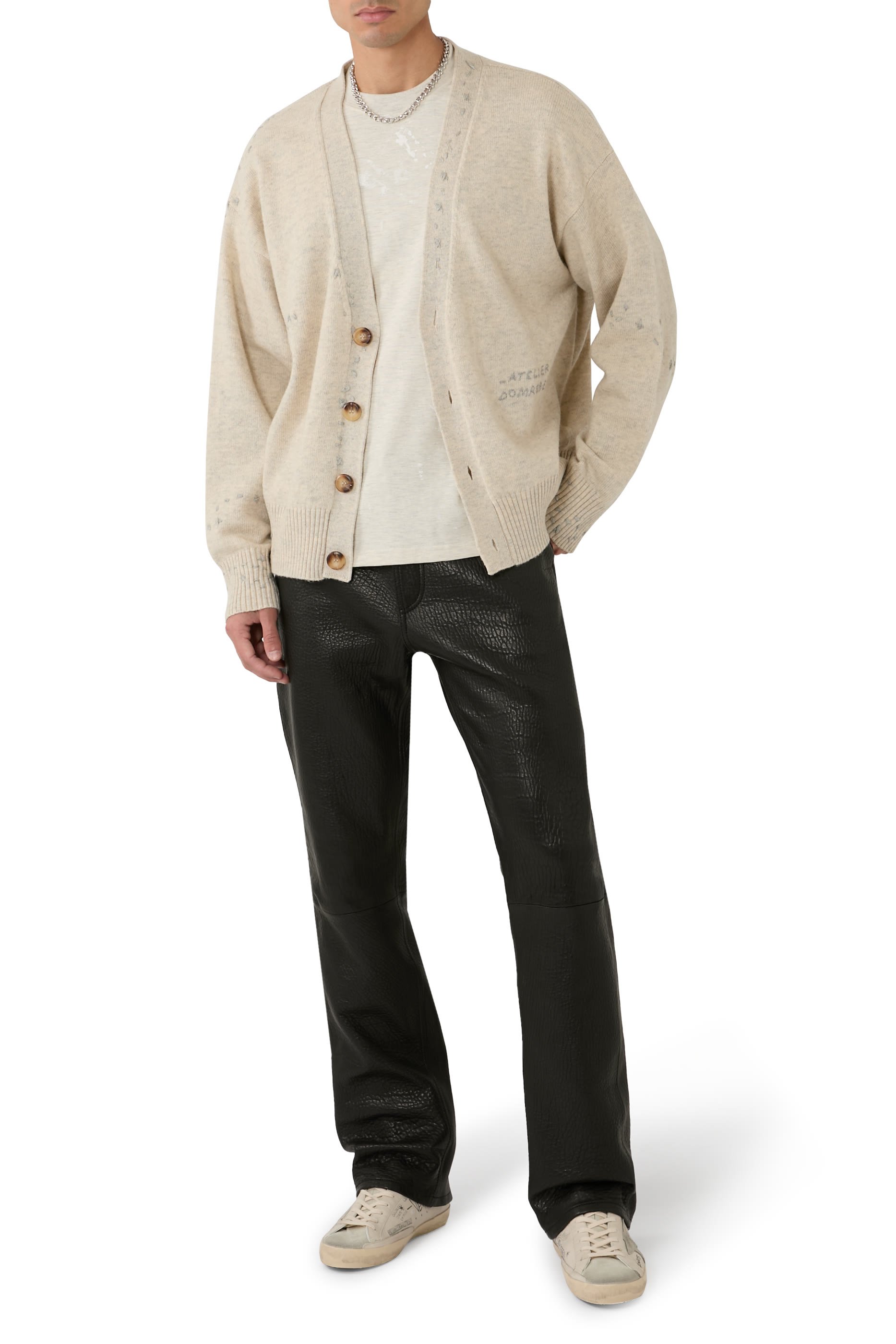 بنطال جينز جلد حمل بلمسة مجعدة