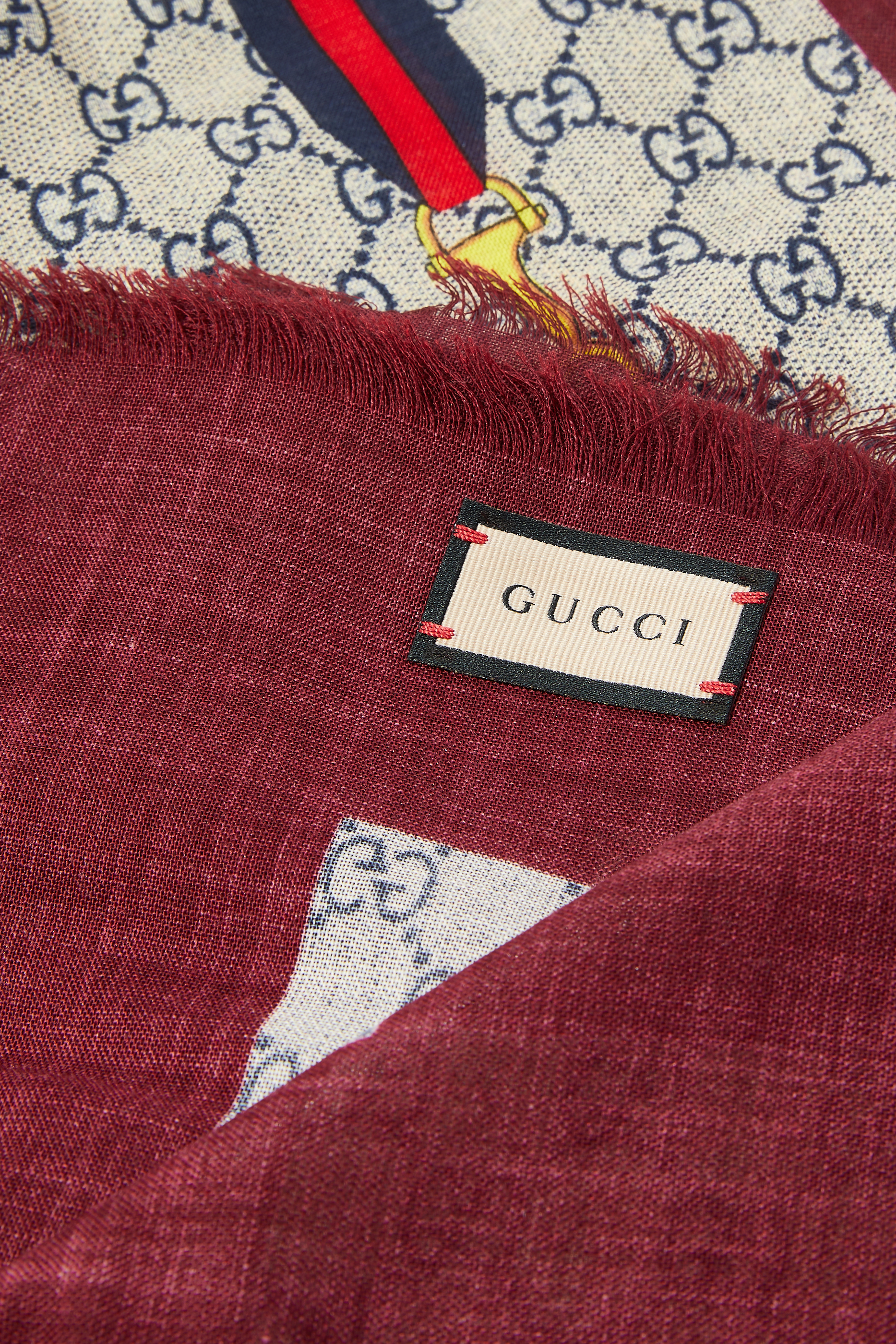 وشاح بنقشة حرفي شعار الماركة مزيج حرير