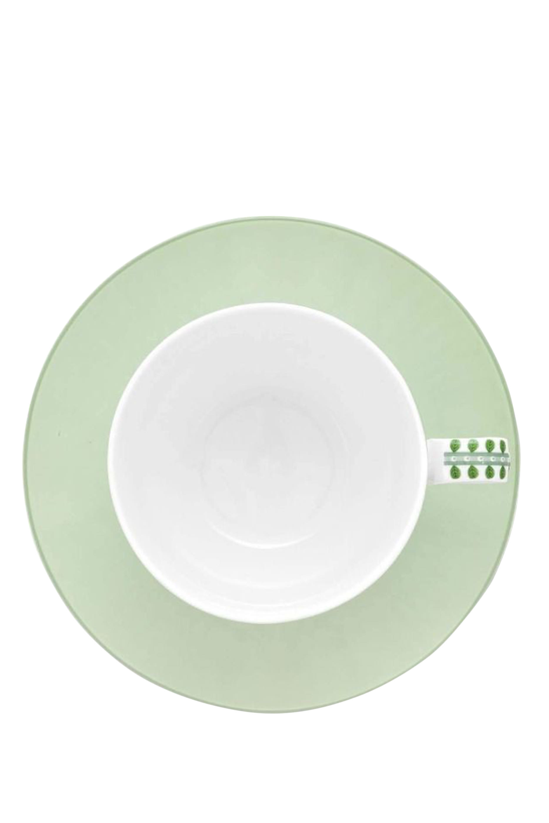 طقم طبق وفنجان قهوة بنقشة ليلي اند لوتس